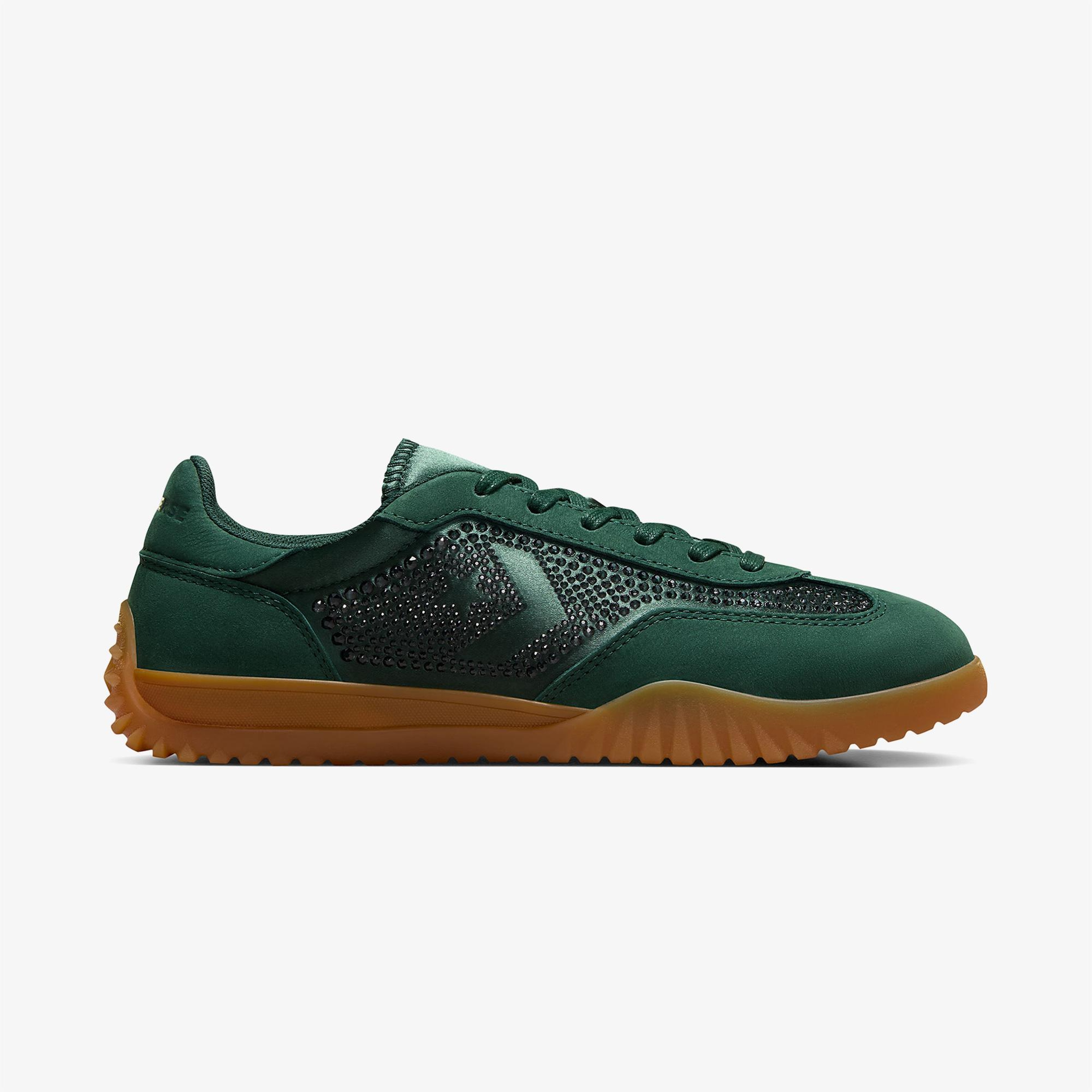 Converse x Swarovski Run Star Trainer Unisex Yeşil Deri Sneaker