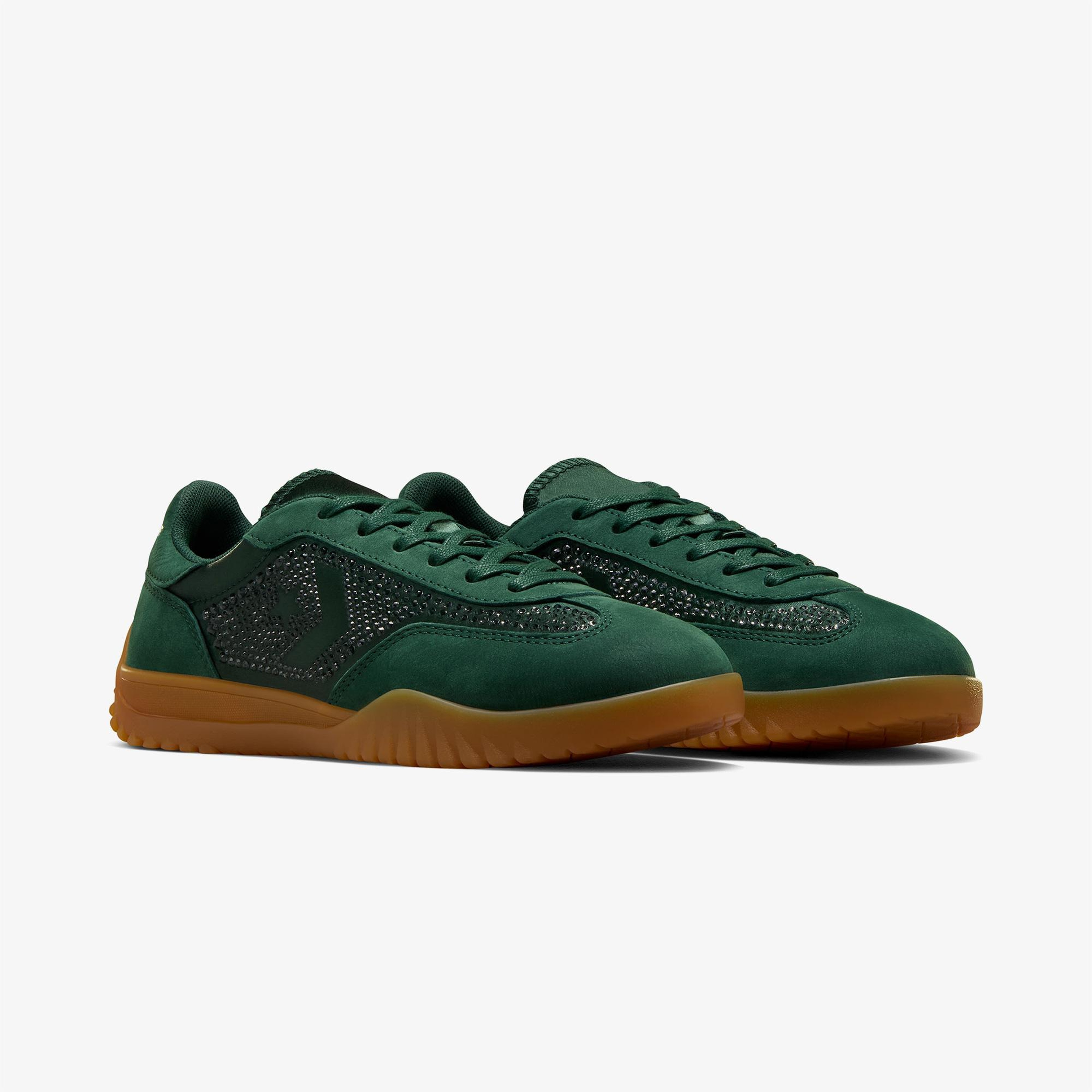 Converse x Swarovski Run Star Trainer Unisex Yeşil Deri Sneaker