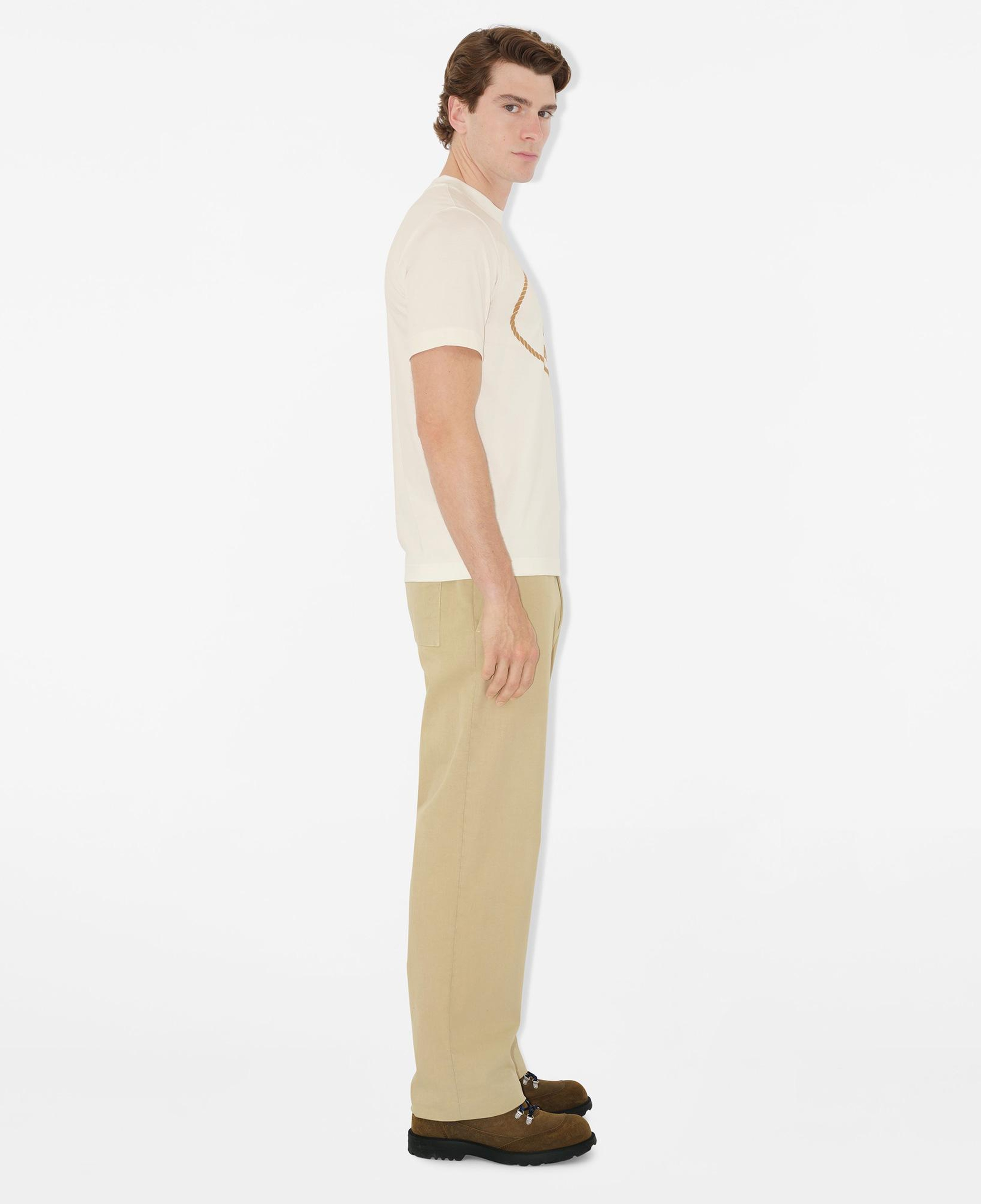 Burberry Knight Stamp Cotton Erkek Beyaz T-Shirt