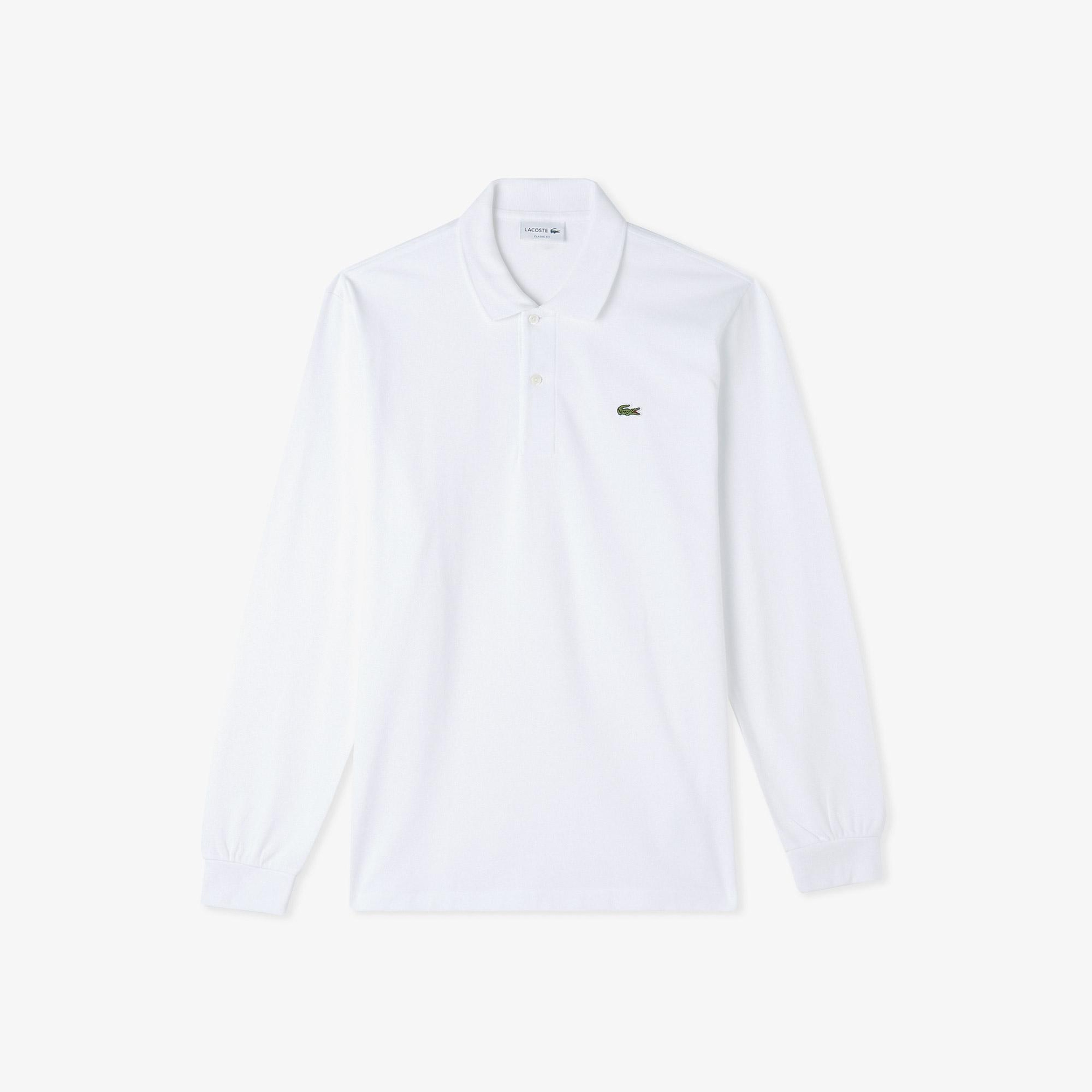 Lacoste Erkek Classic Fit Uzun Kollu Beyaz Polo
