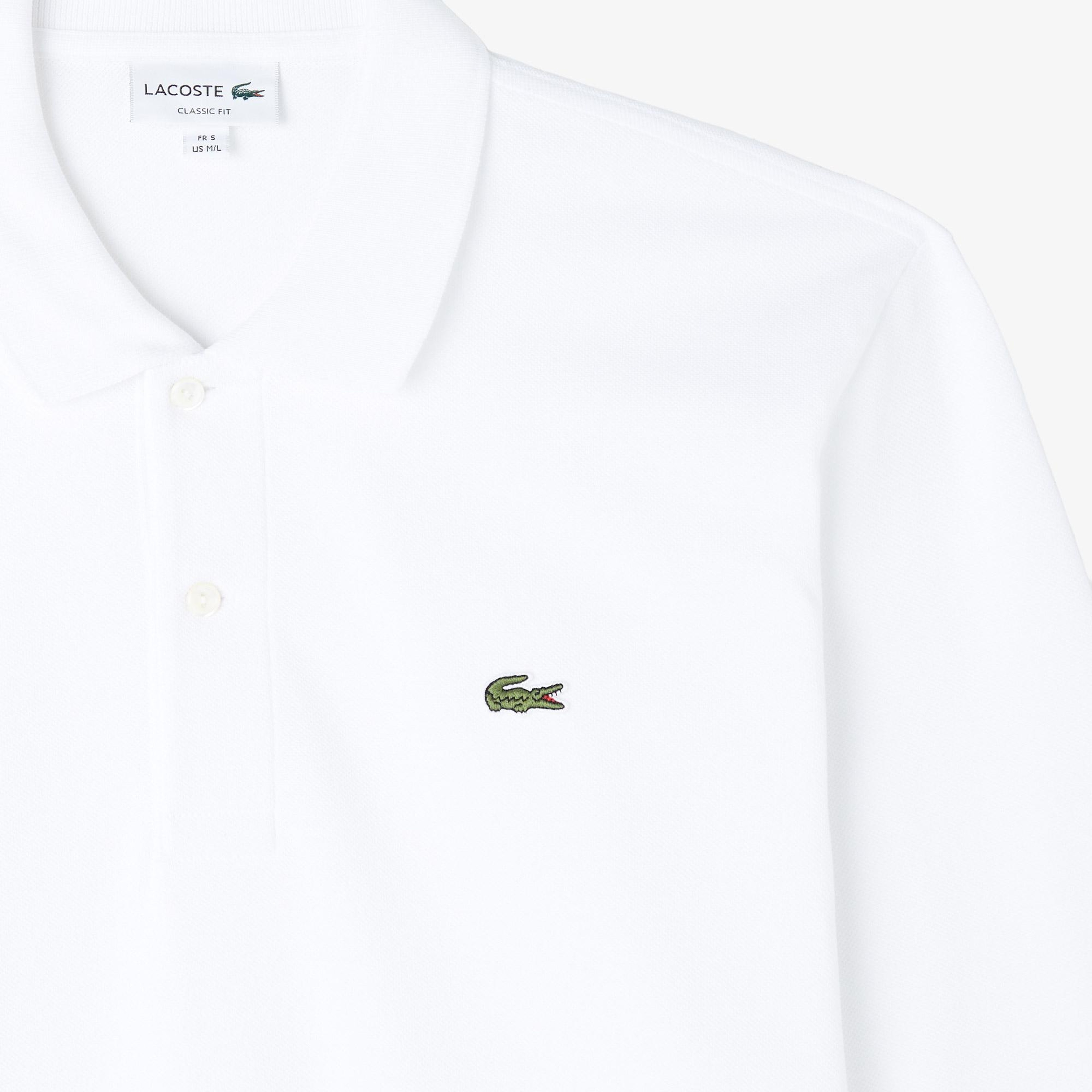 Lacoste Erkek Classic Fit Uzun Kollu Beyaz Polo