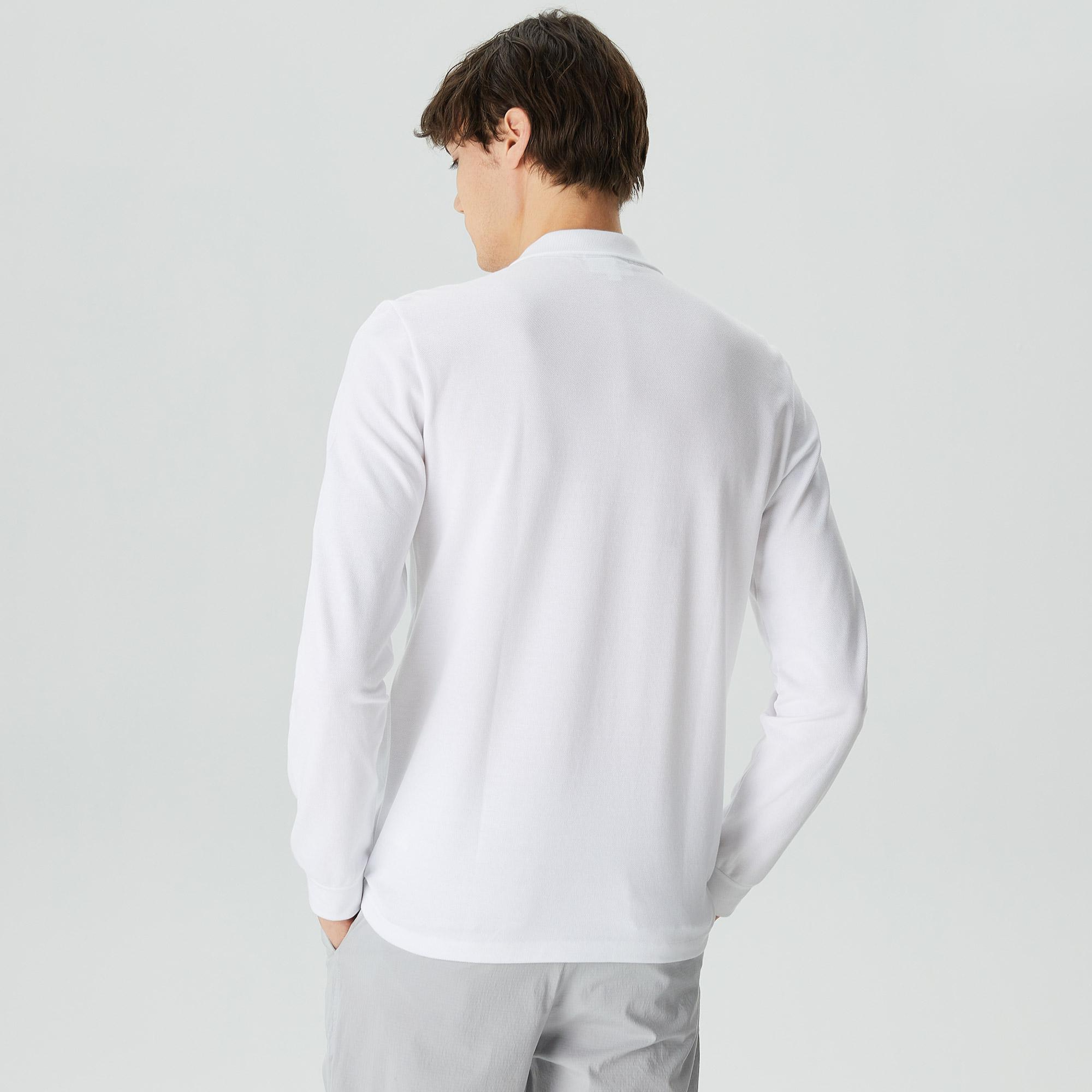 Lacoste Erkek Classic Fit Uzun Kollu Beyaz Polo