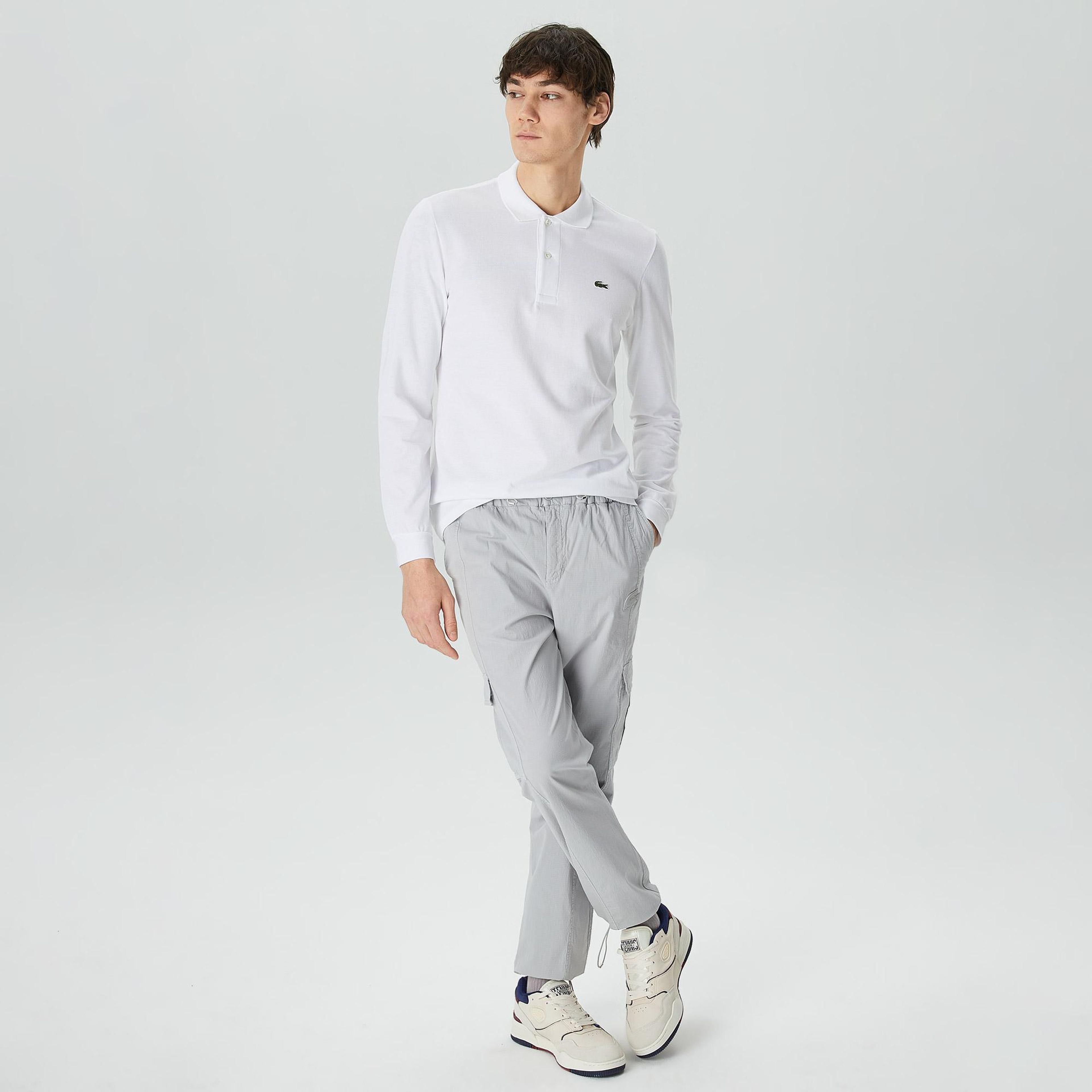 Lacoste Erkek Classic Fit Uzun Kollu Beyaz Polo