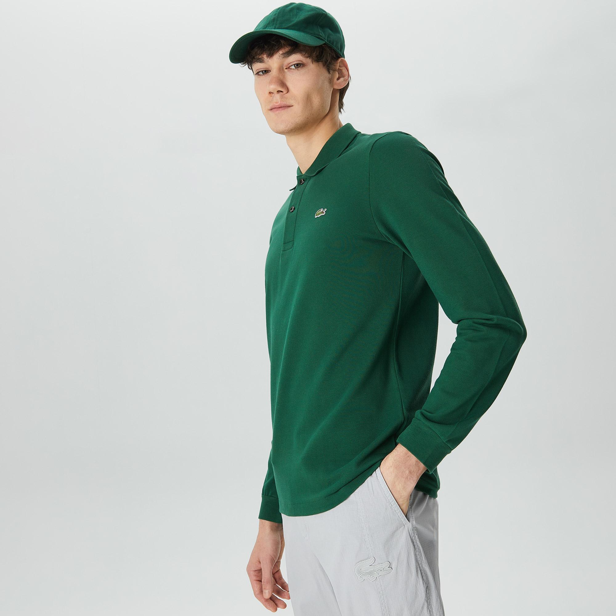 Lacoste Erkek Classic Fit Uzun Kollu Yeşil Polo