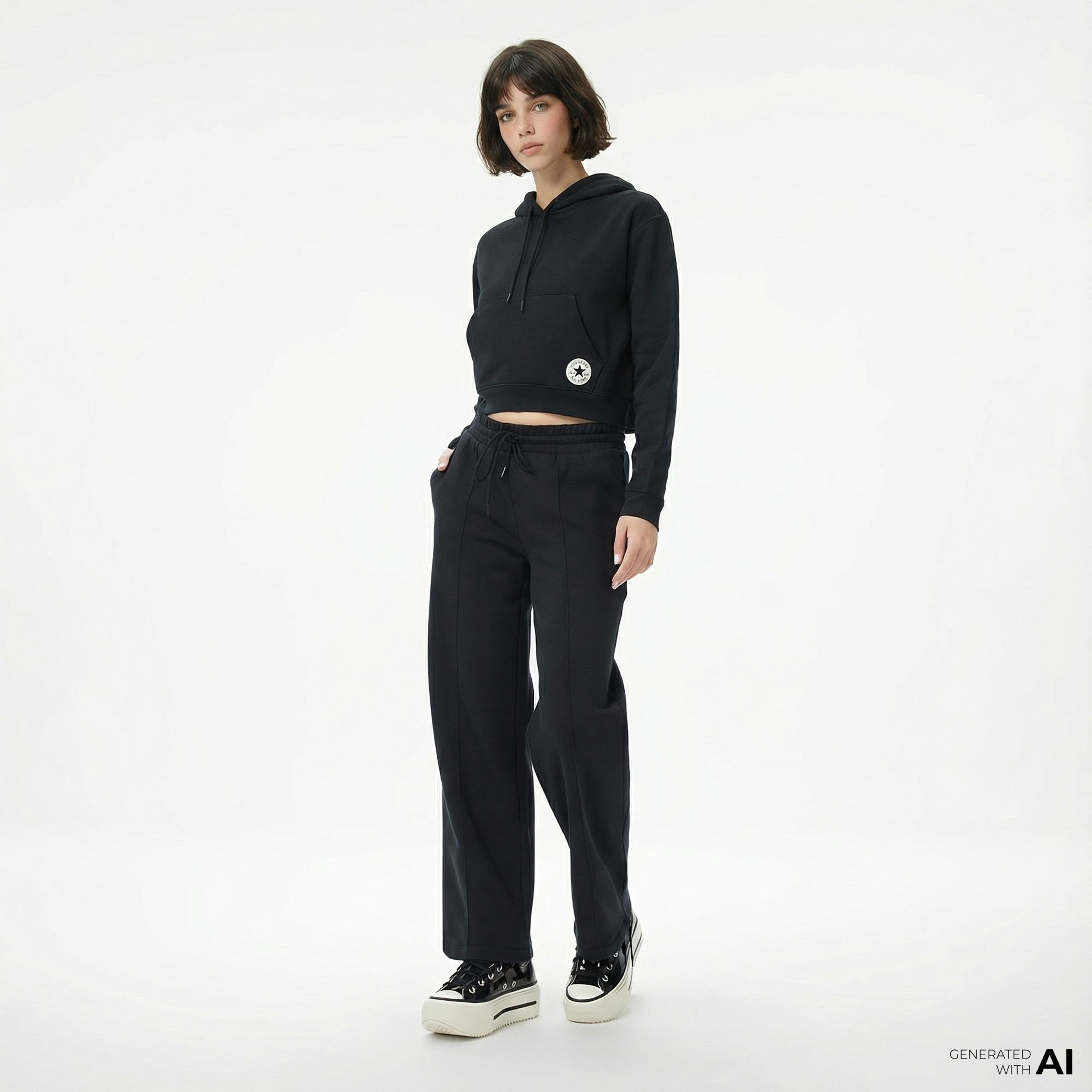 Converse Kadın Siyah Sweatshirt