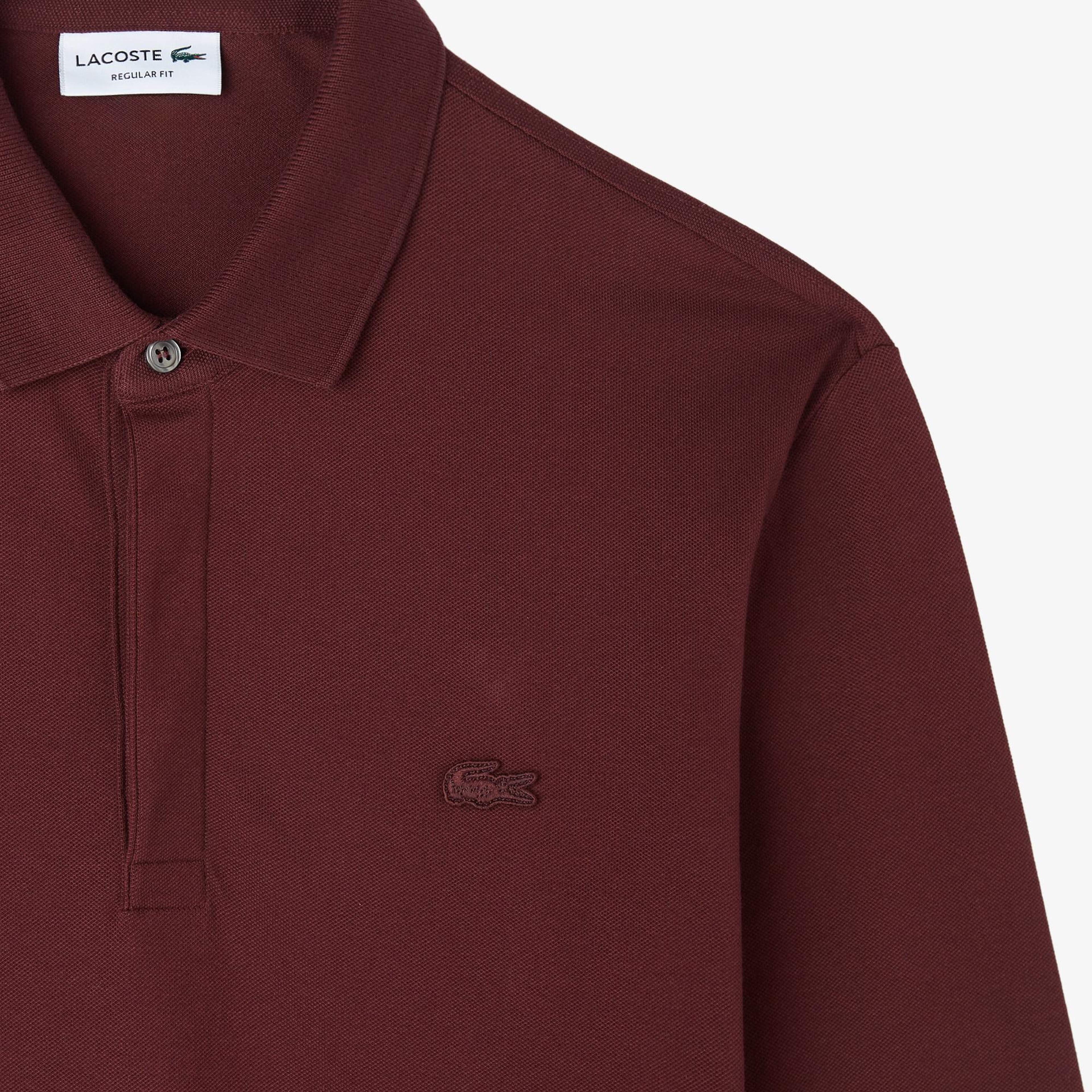 Lacoste Paris Erkek Regular Fit Uzun Kollu Bordo Polo