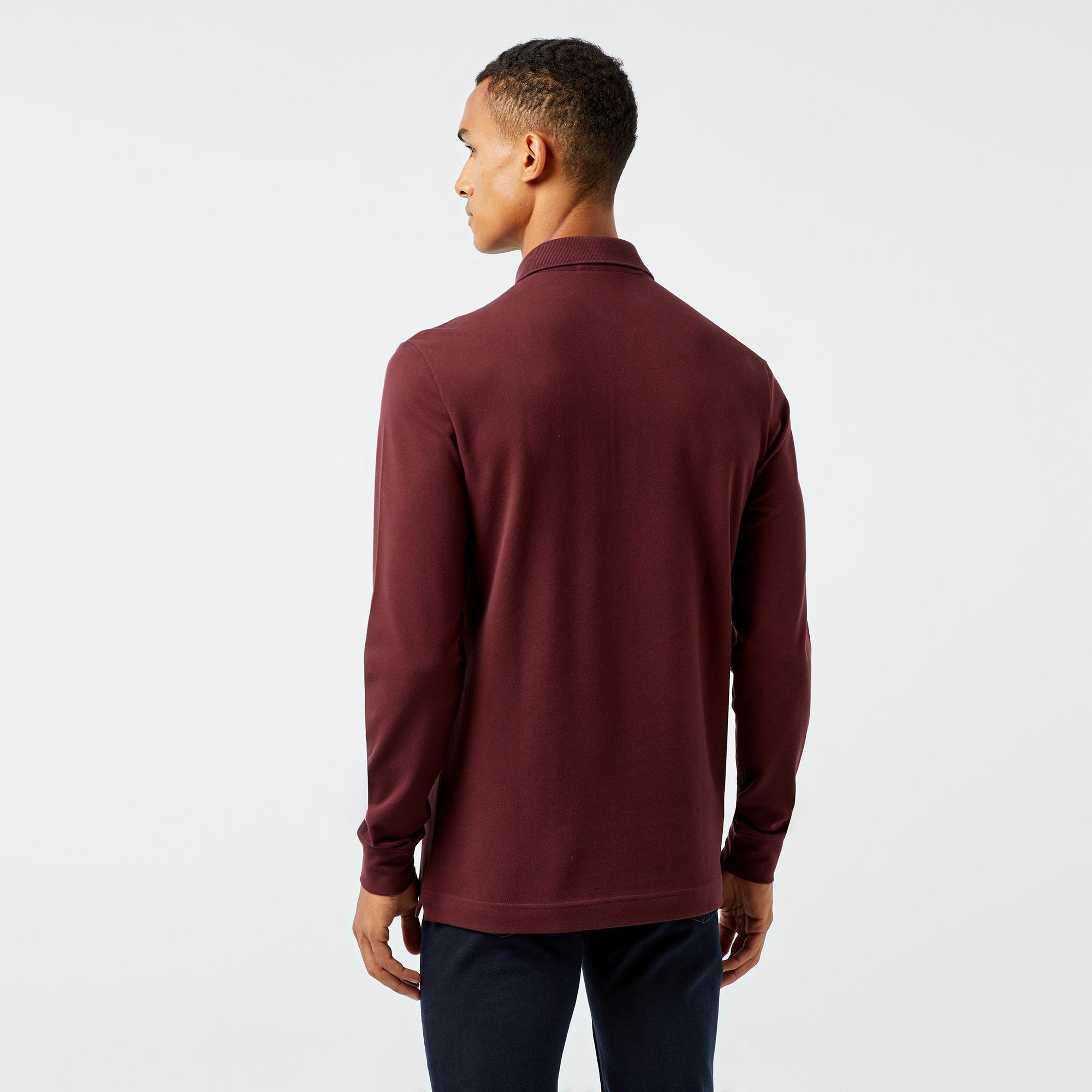 Lacoste Paris Erkek Regular Fit Uzun Kollu Bordo Polo