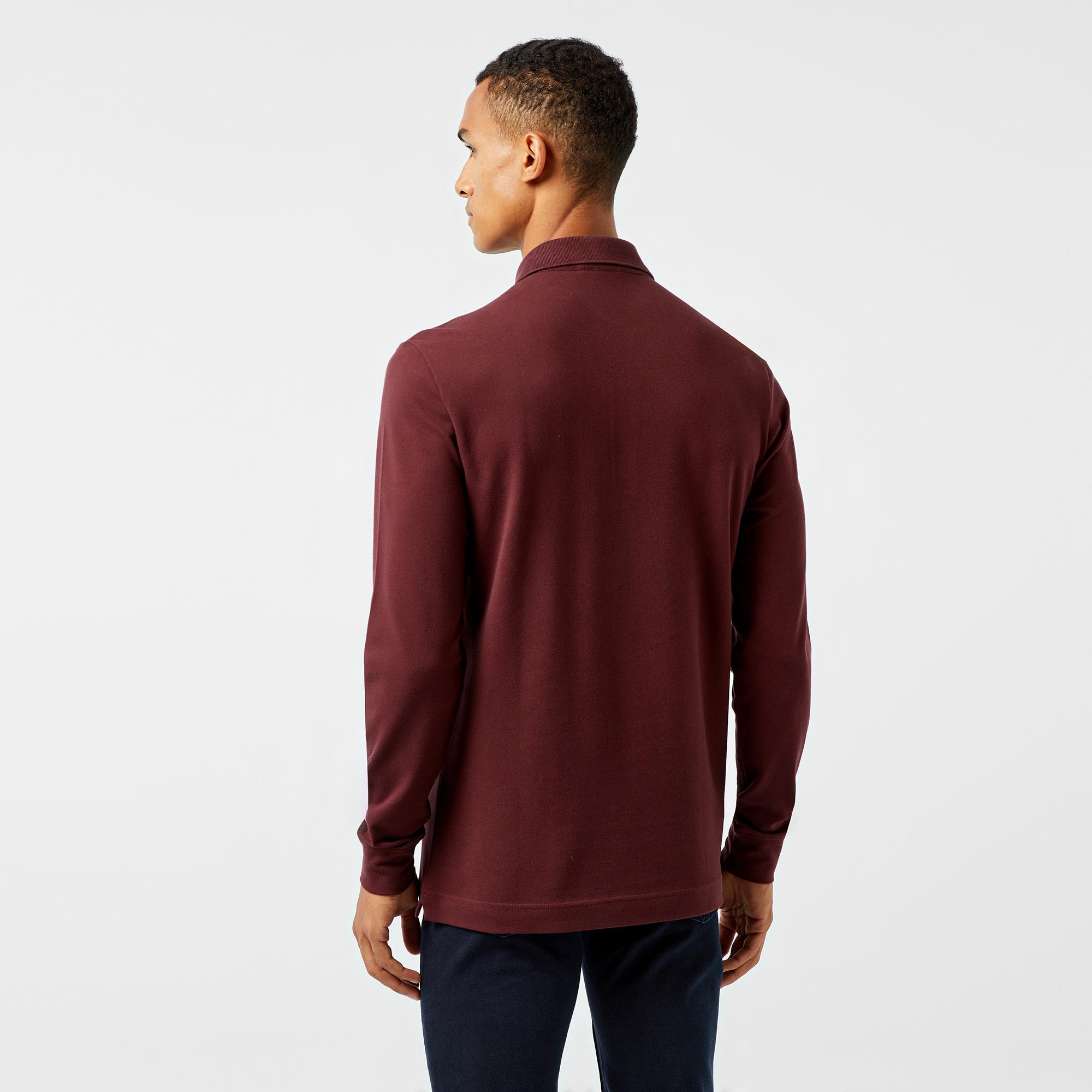 Lacoste Paris Erkek Regular Fit Uzun Kollu Bordo Polo