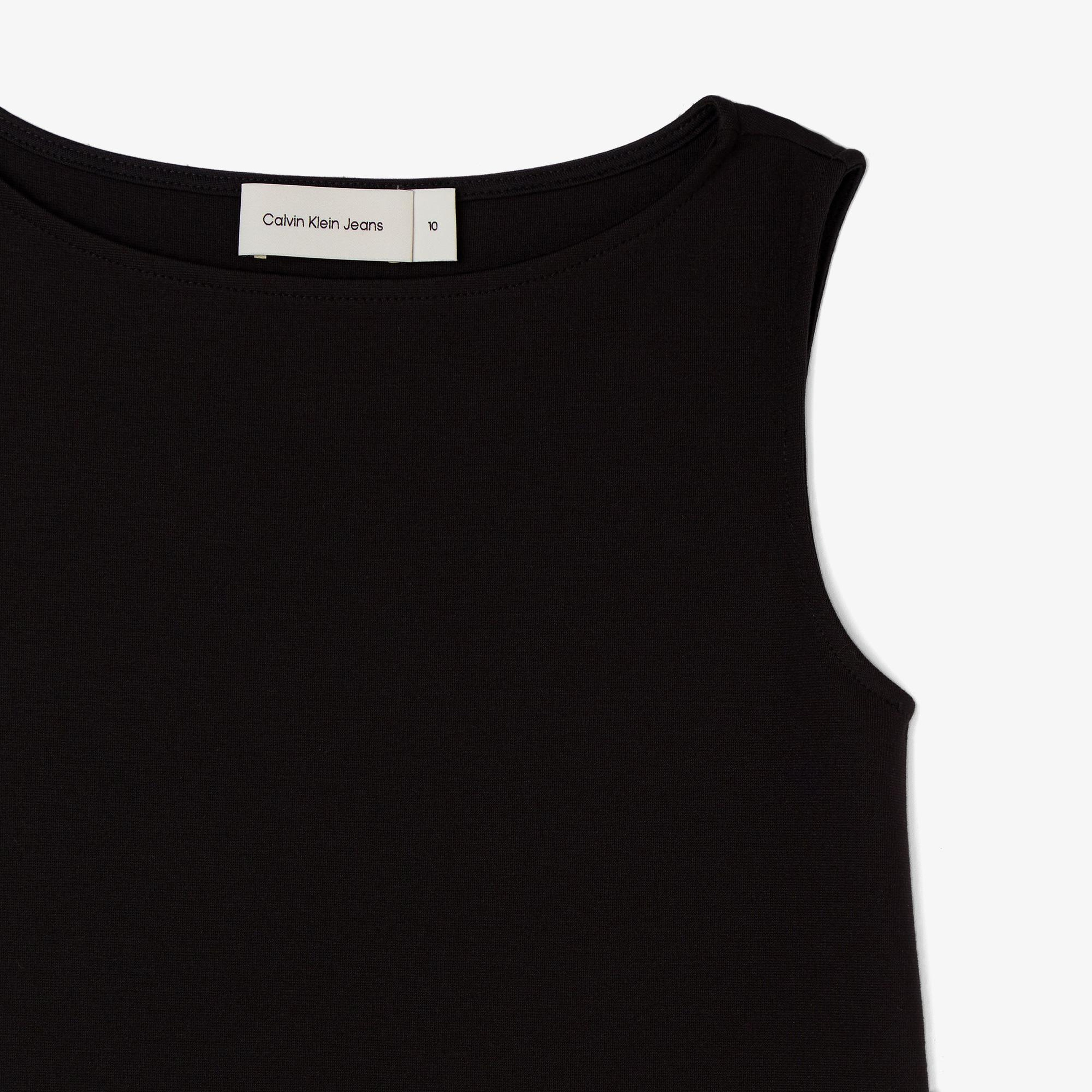 Calvin Klein Logo Tape Punto Çocuk Siyah Elbise