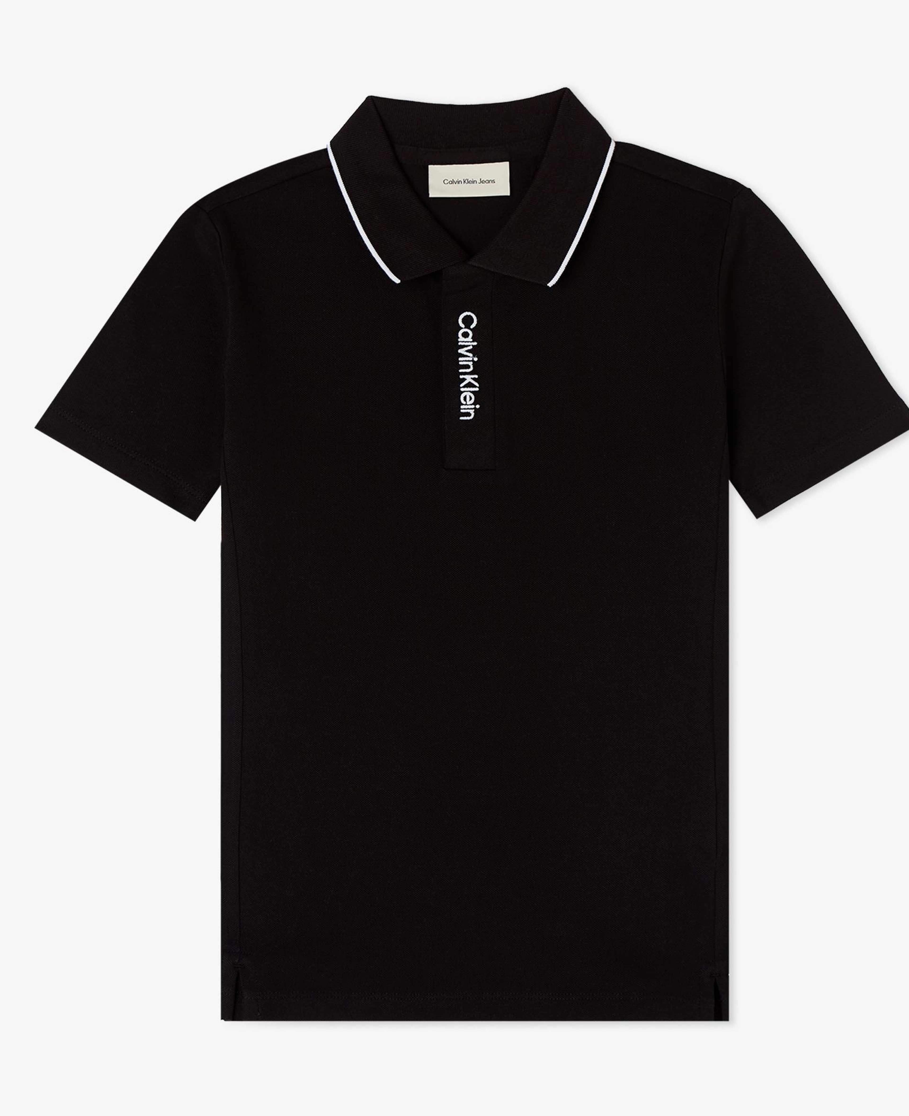 Calvin Klein Logo Pique Çocuk Siyah Polo