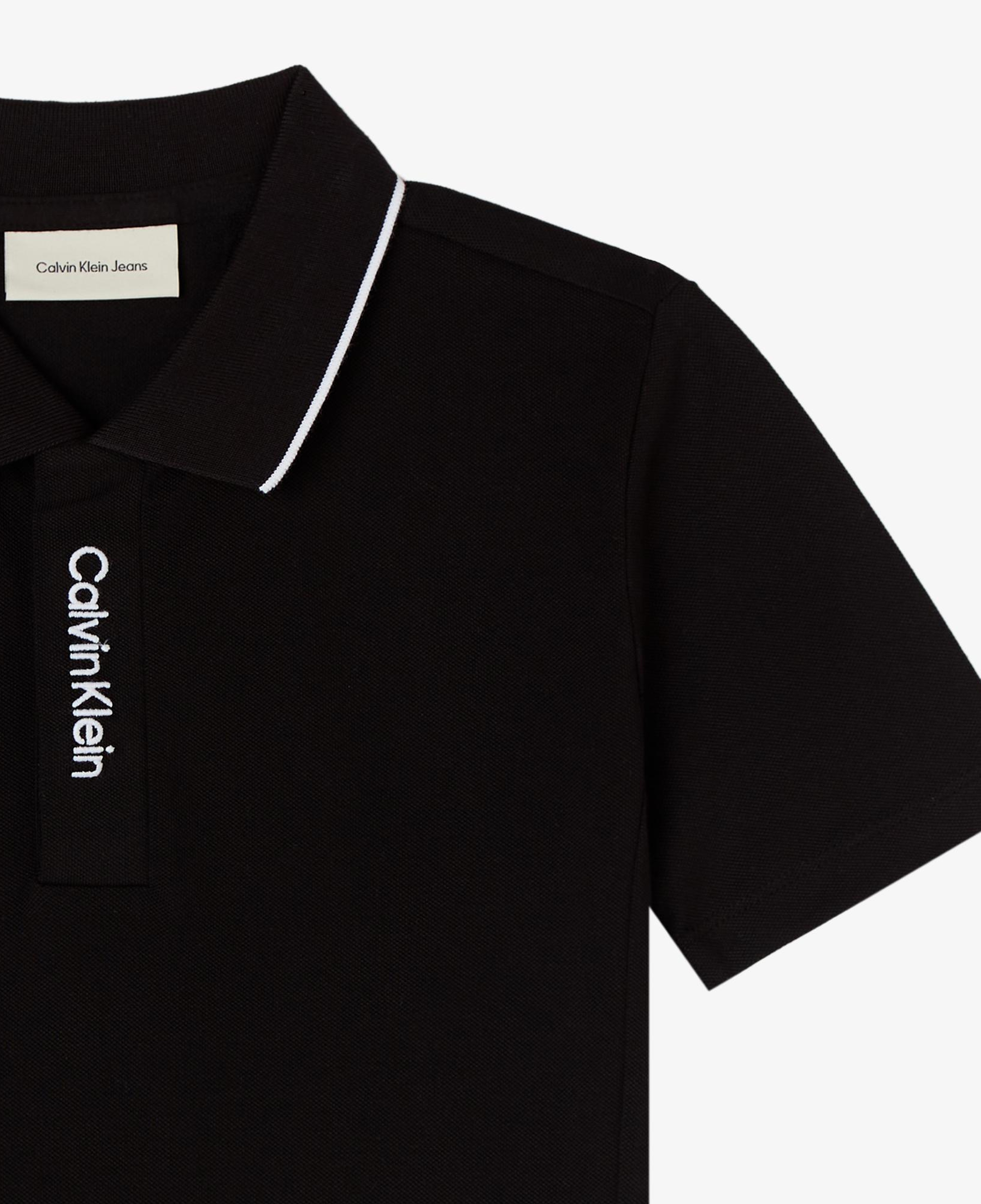 Calvin Klein Logo Pique Çocuk Siyah Polo