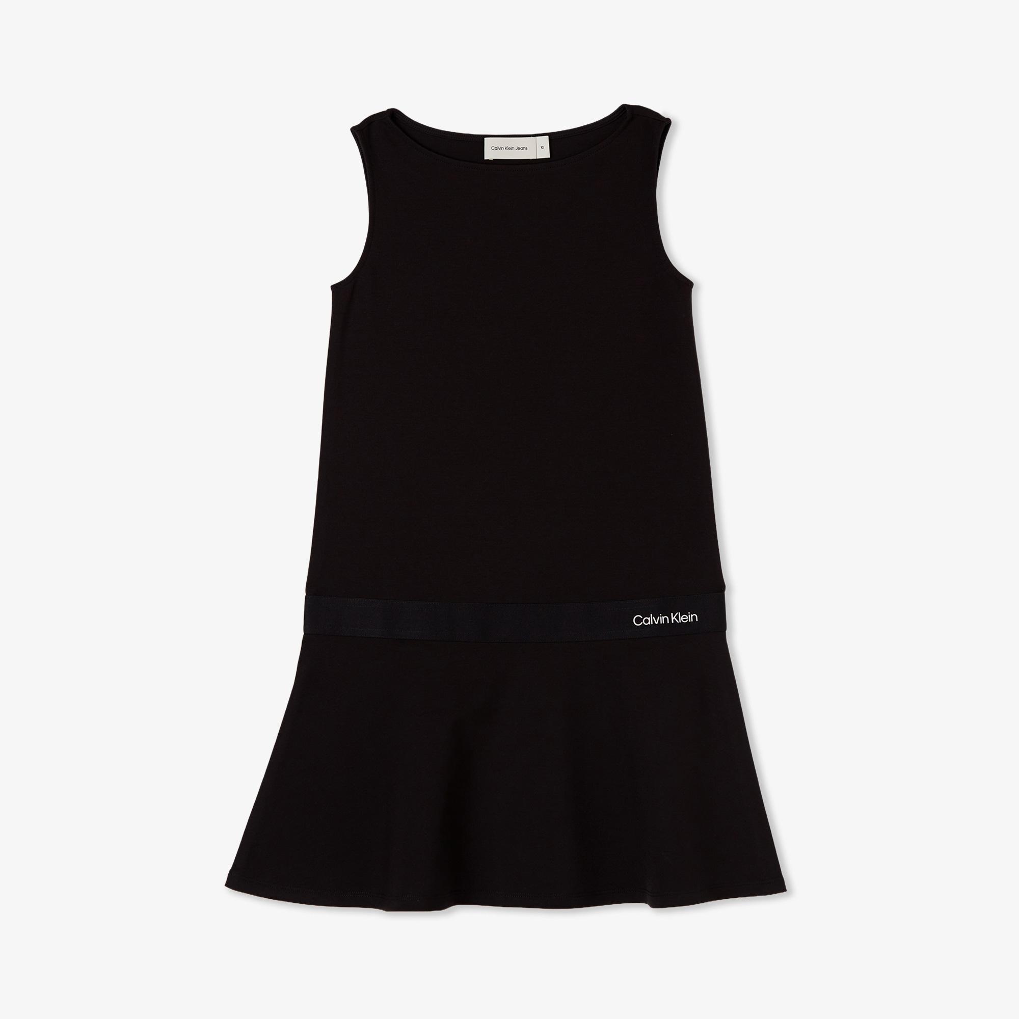 Calvin Klein Logo Tape Punto Çocuk Siyah Elbise