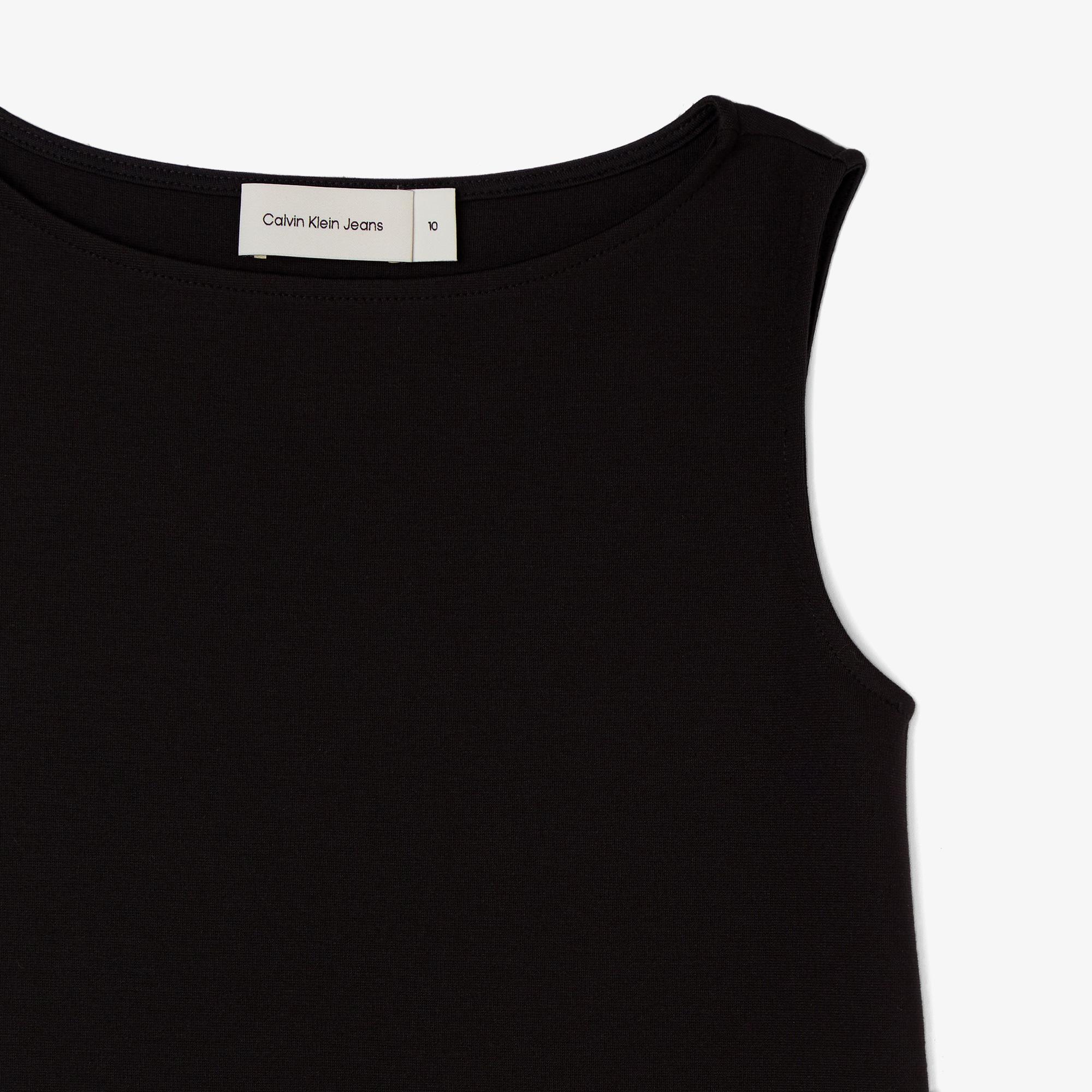 Calvin Klein Logo Tape Punto Çocuk Siyah Elbise