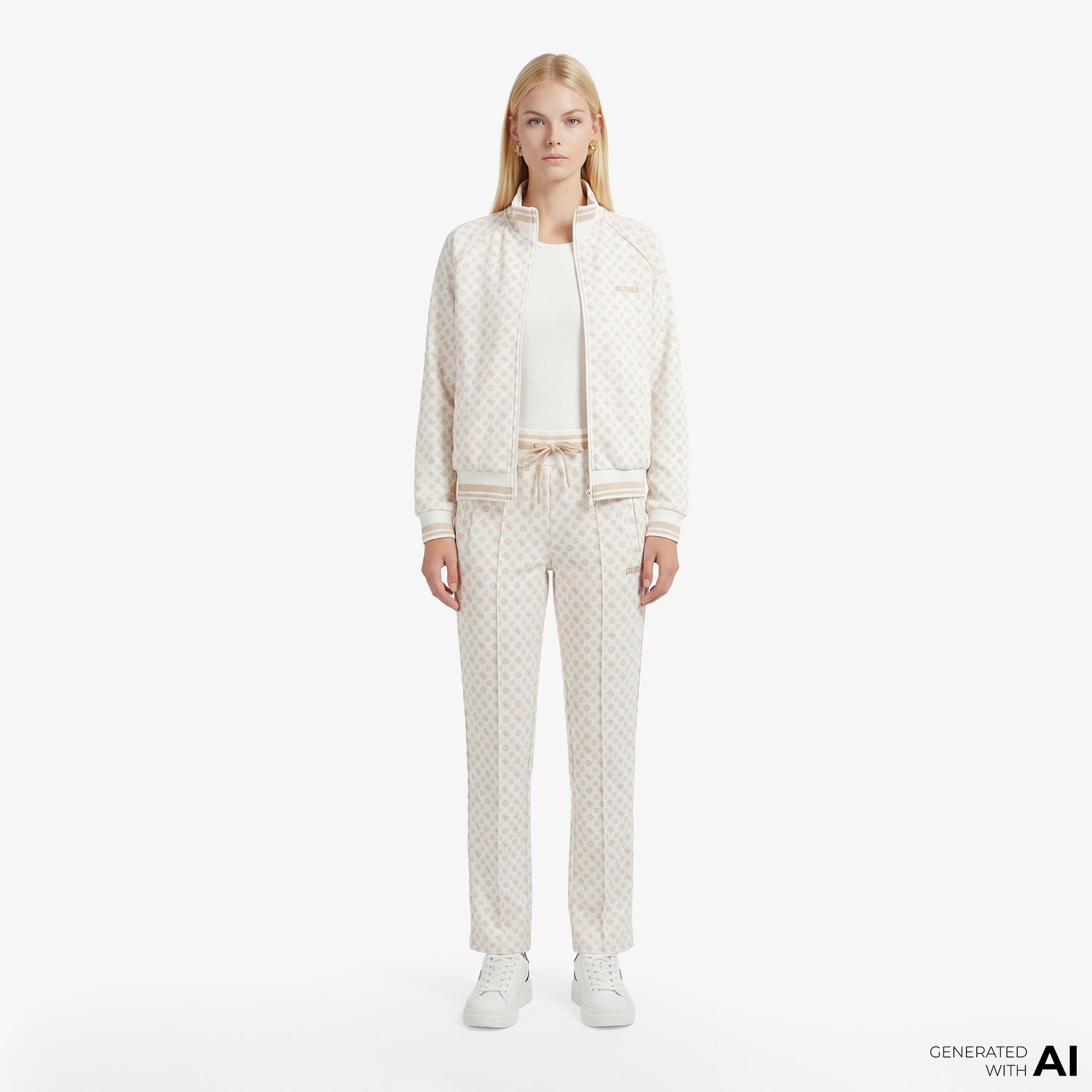 Guess Aggie Aktif Scuba Kadın Krem Eşofman Altı