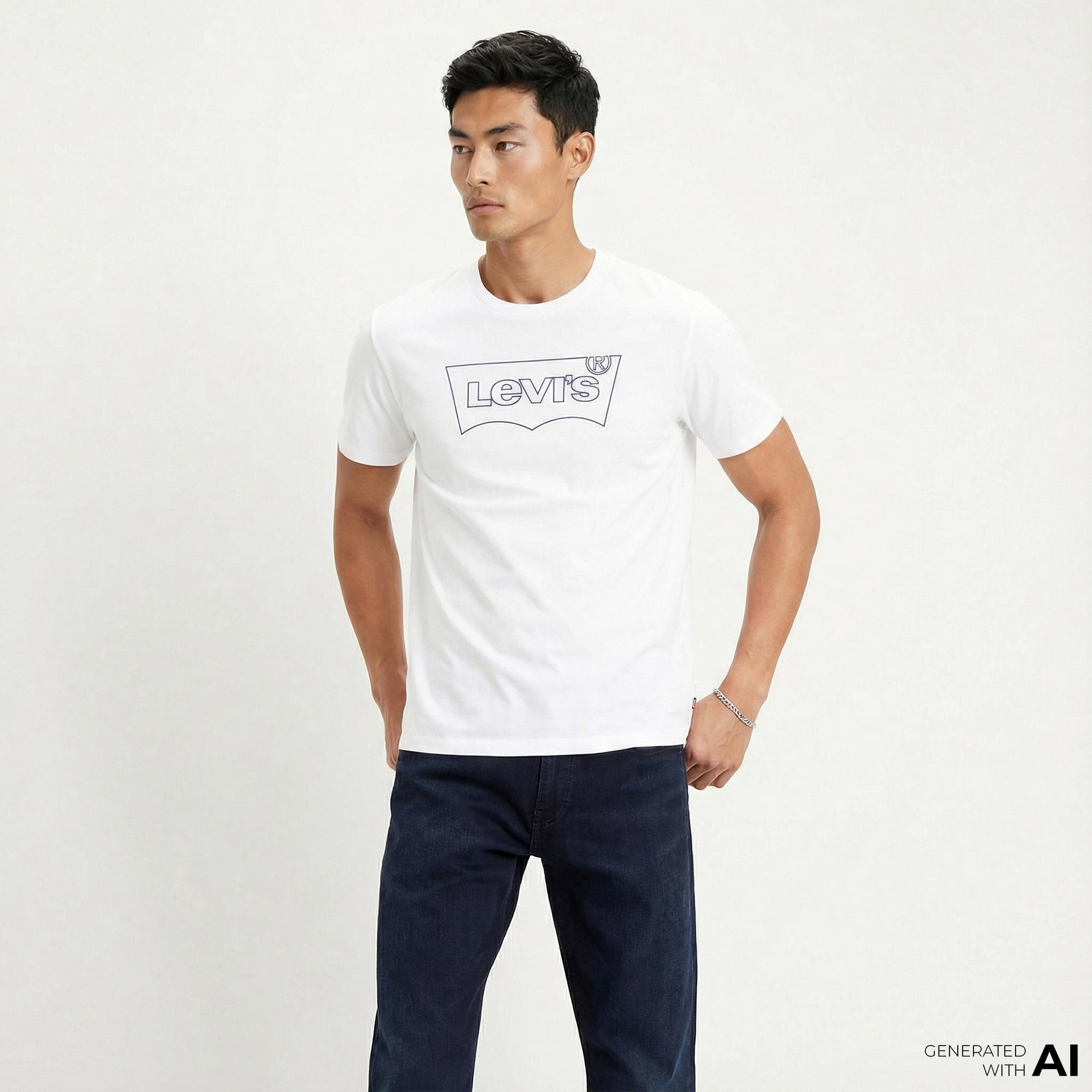 Levi's Housemark Graphic Erkek Beyaz T-Shirt