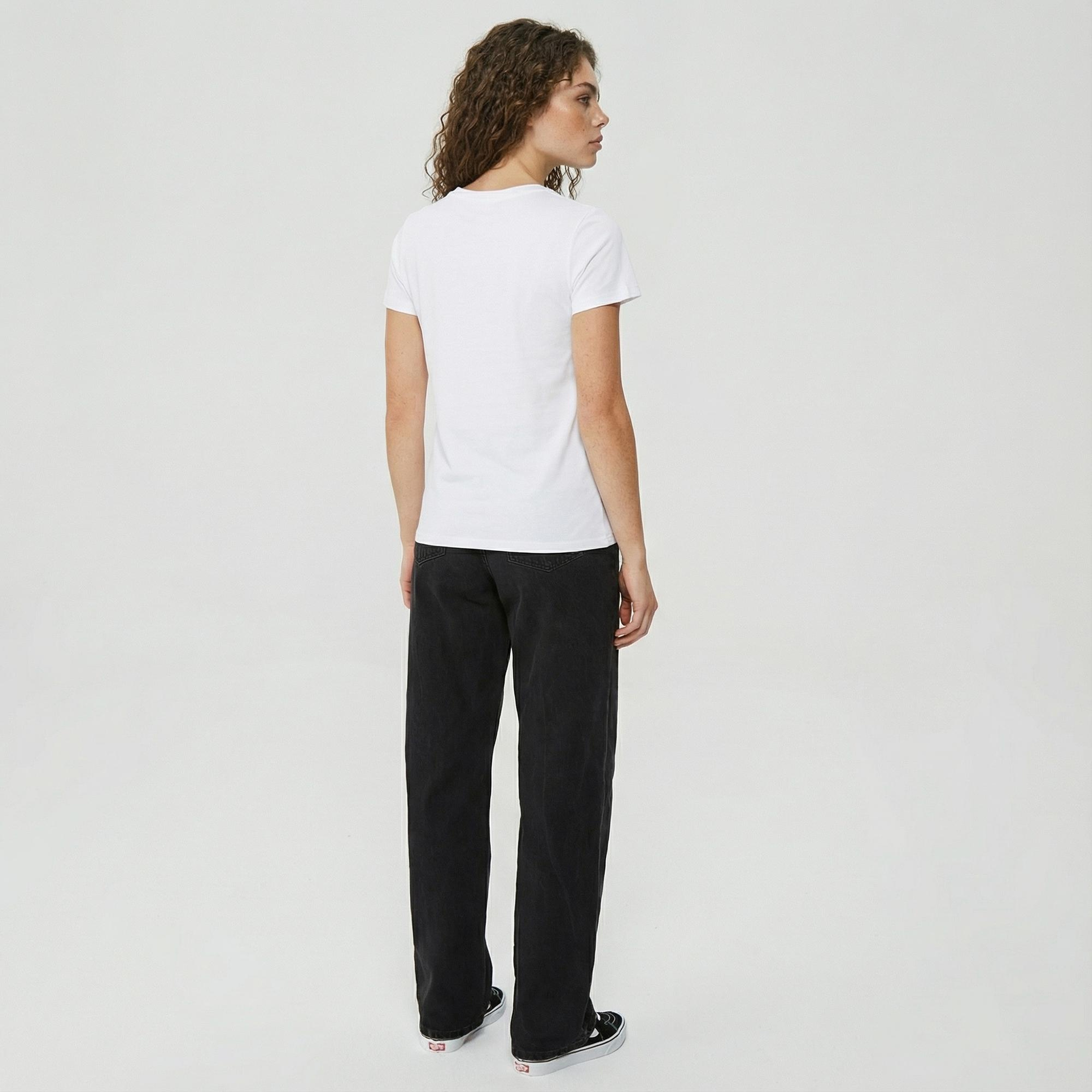 Levi's Perfect Ginger Burnt Stripe Kadın Beyaz T-Shirt