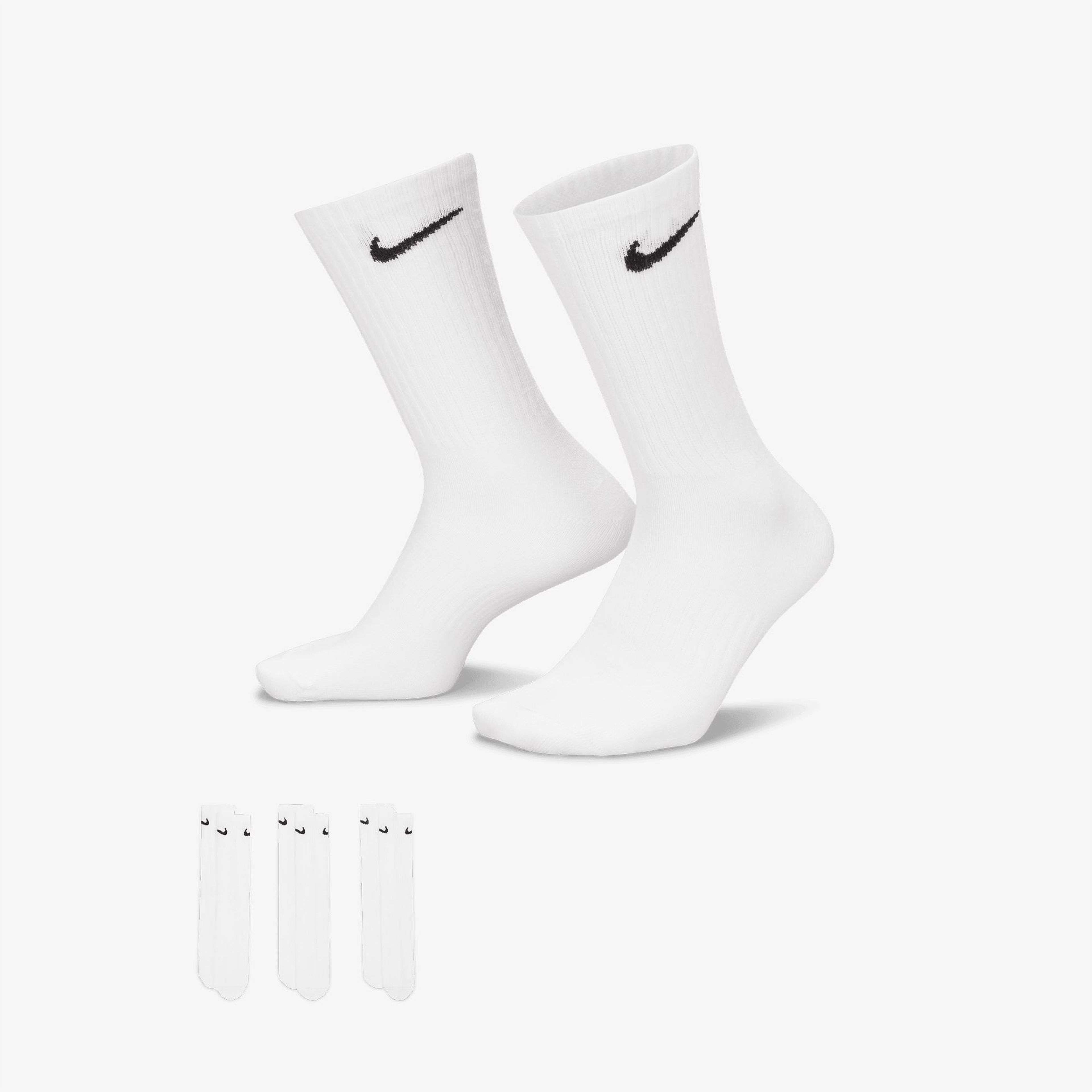 Nike Everyday Crew 3'lü Unisex Beyaz Çorap