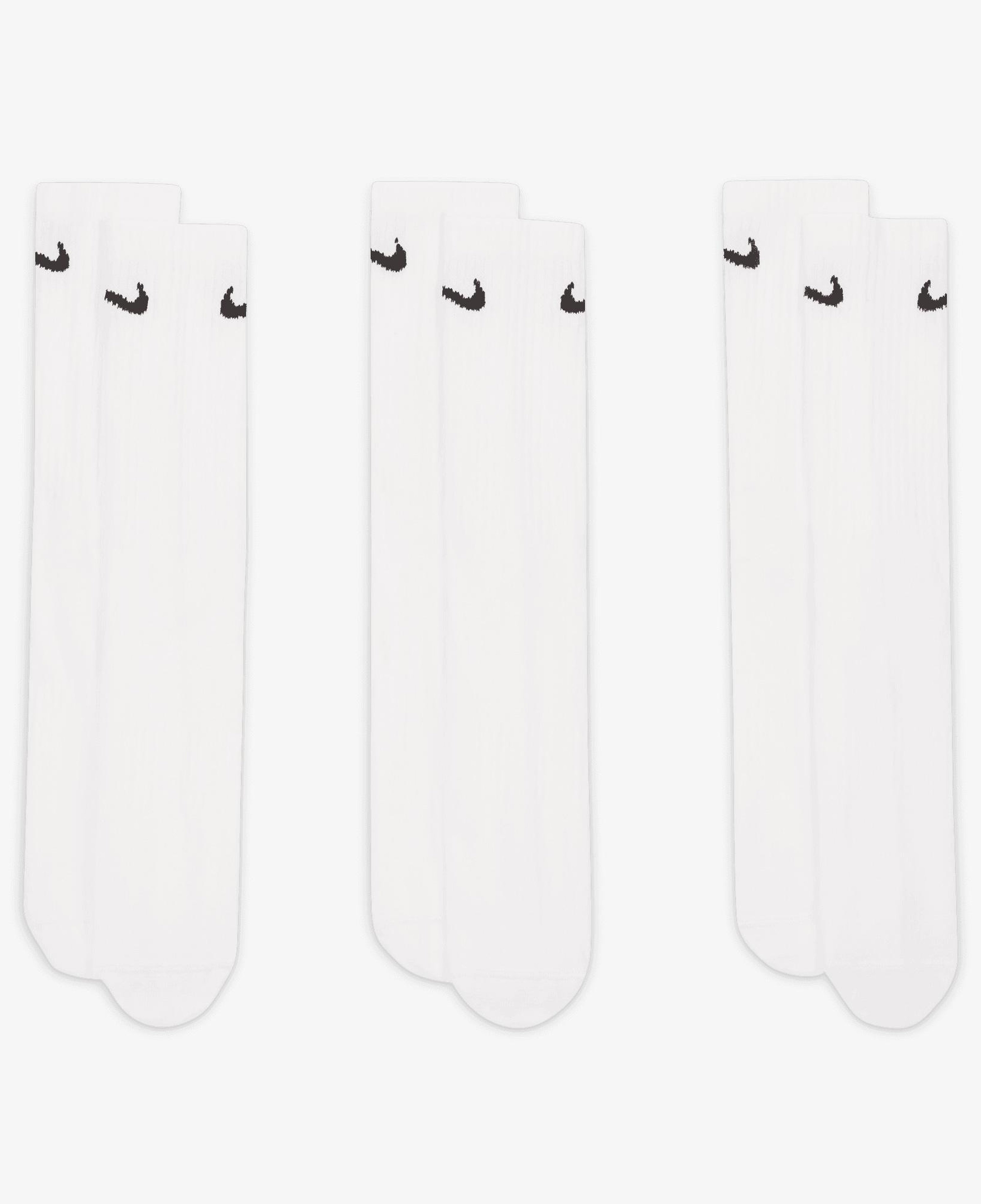 Nike Everyday Crew 3'lü Unisex Beyaz Çorap