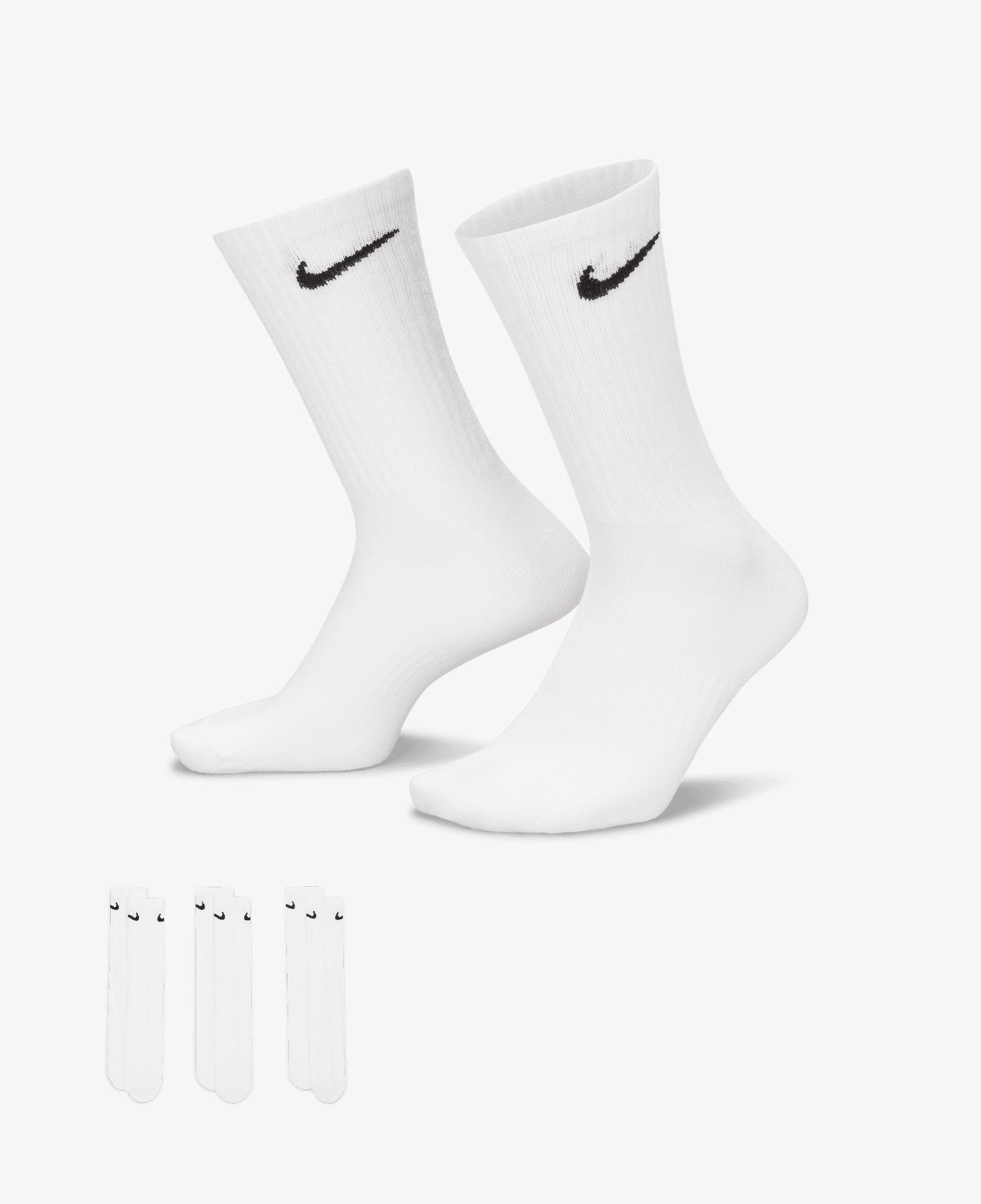 Nike Everyday Crew 3'lü Unisex Beyaz Çorap