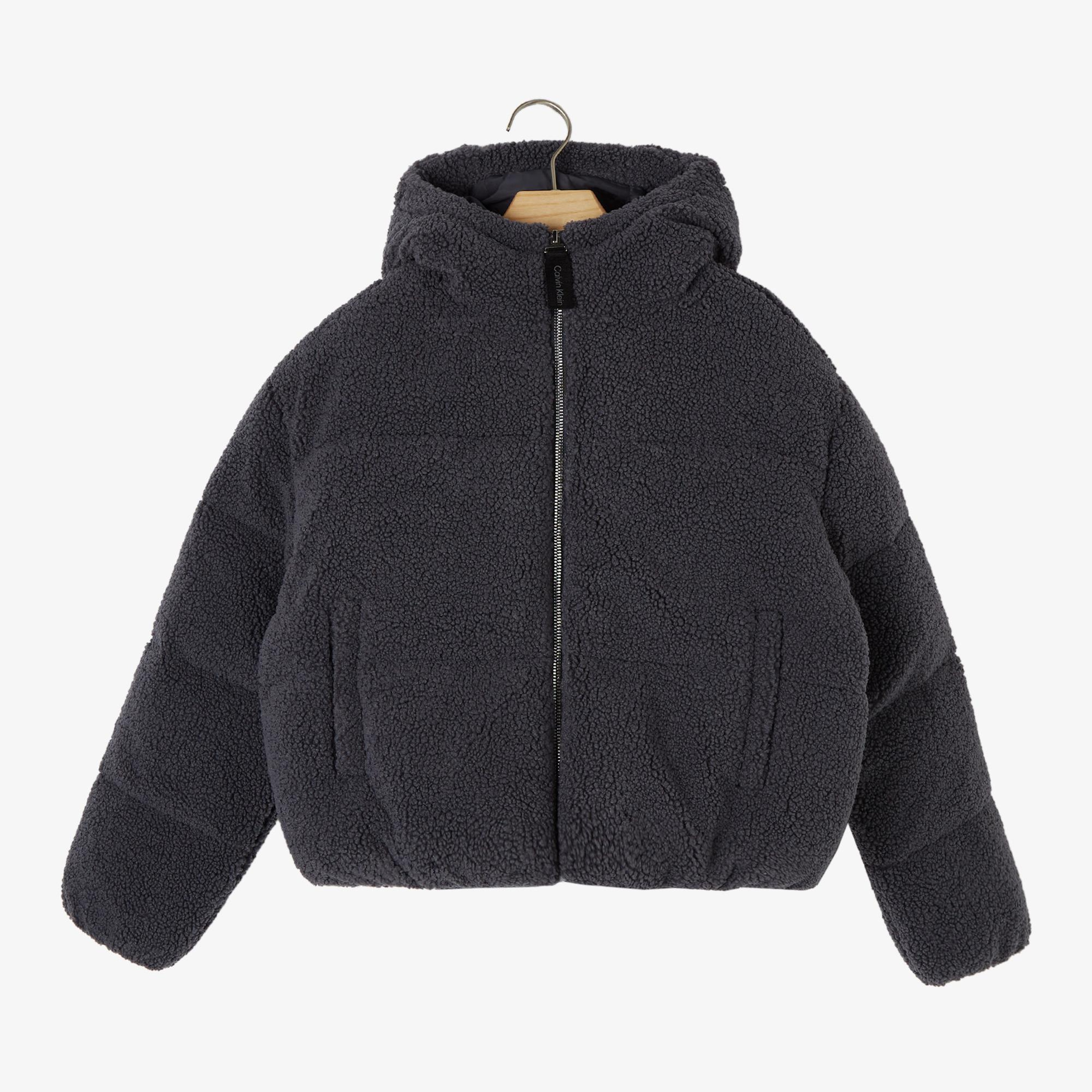 Calvin Klein Jeans Teddy Hooded Puffer Çocuk Siyah Mont