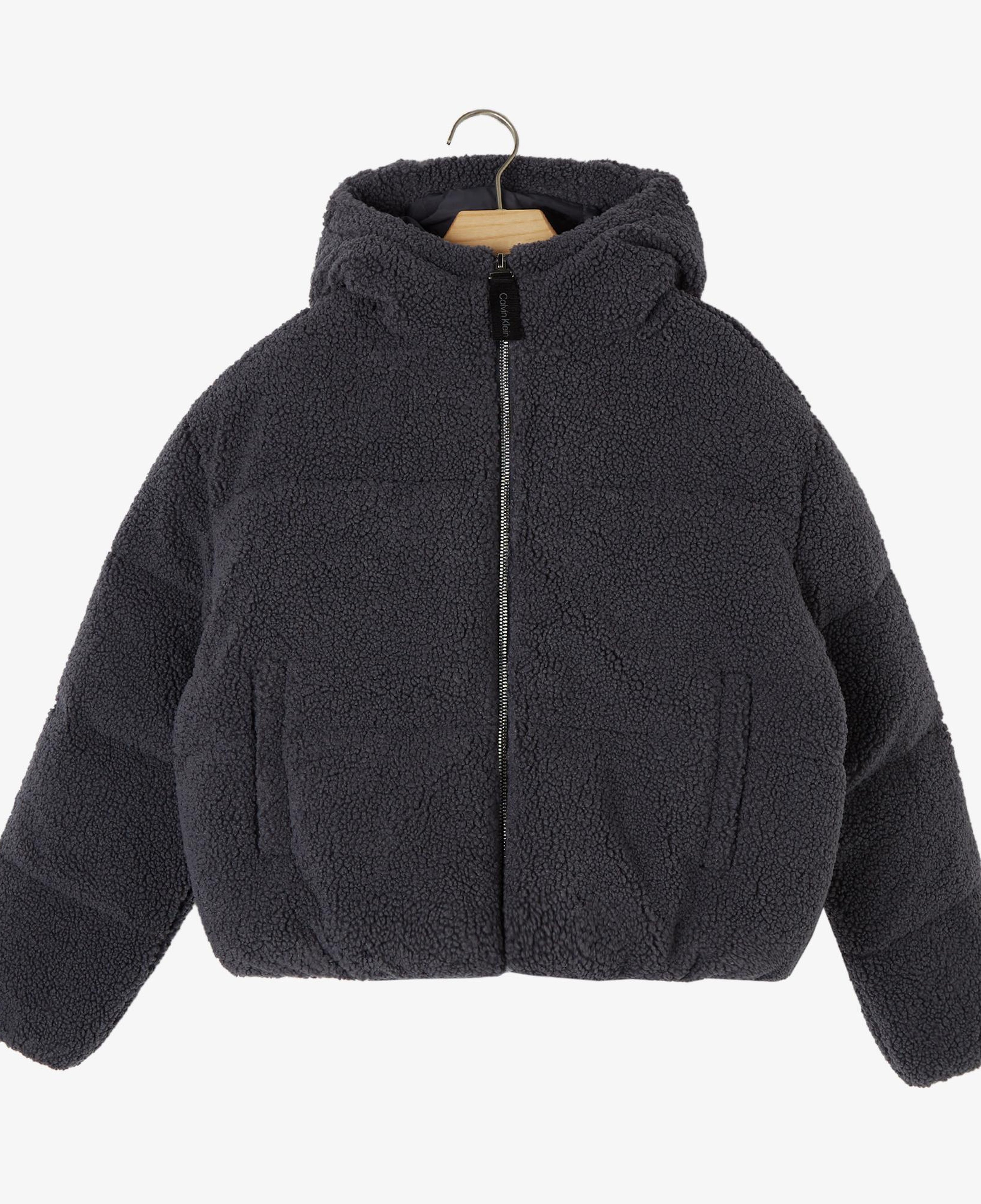 Calvin Klein Jeans Teddy Hooded Puffer Çocuk Siyah Mont