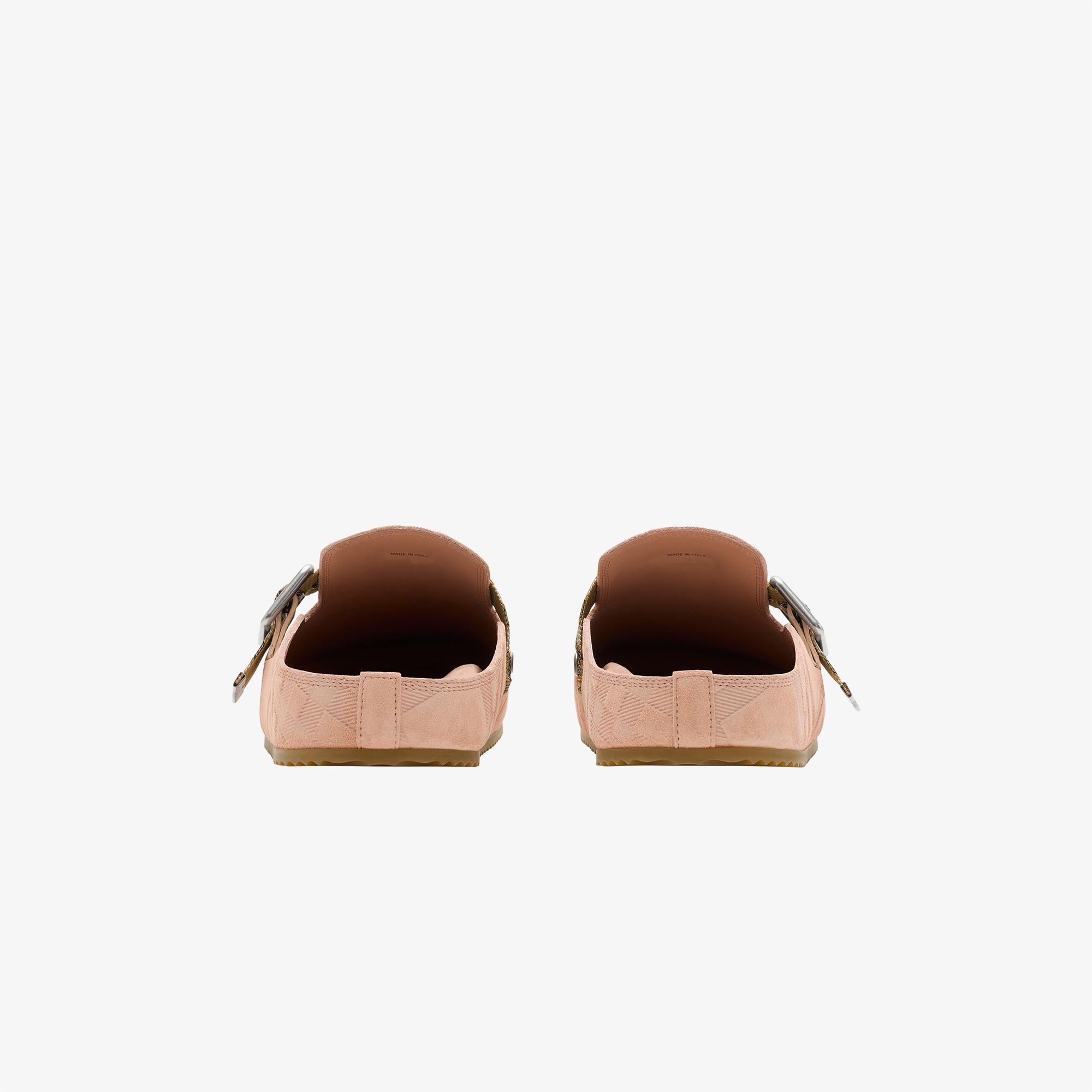 Burberry Check Suede Urchin Clogs Kadın Pembe Terlik
