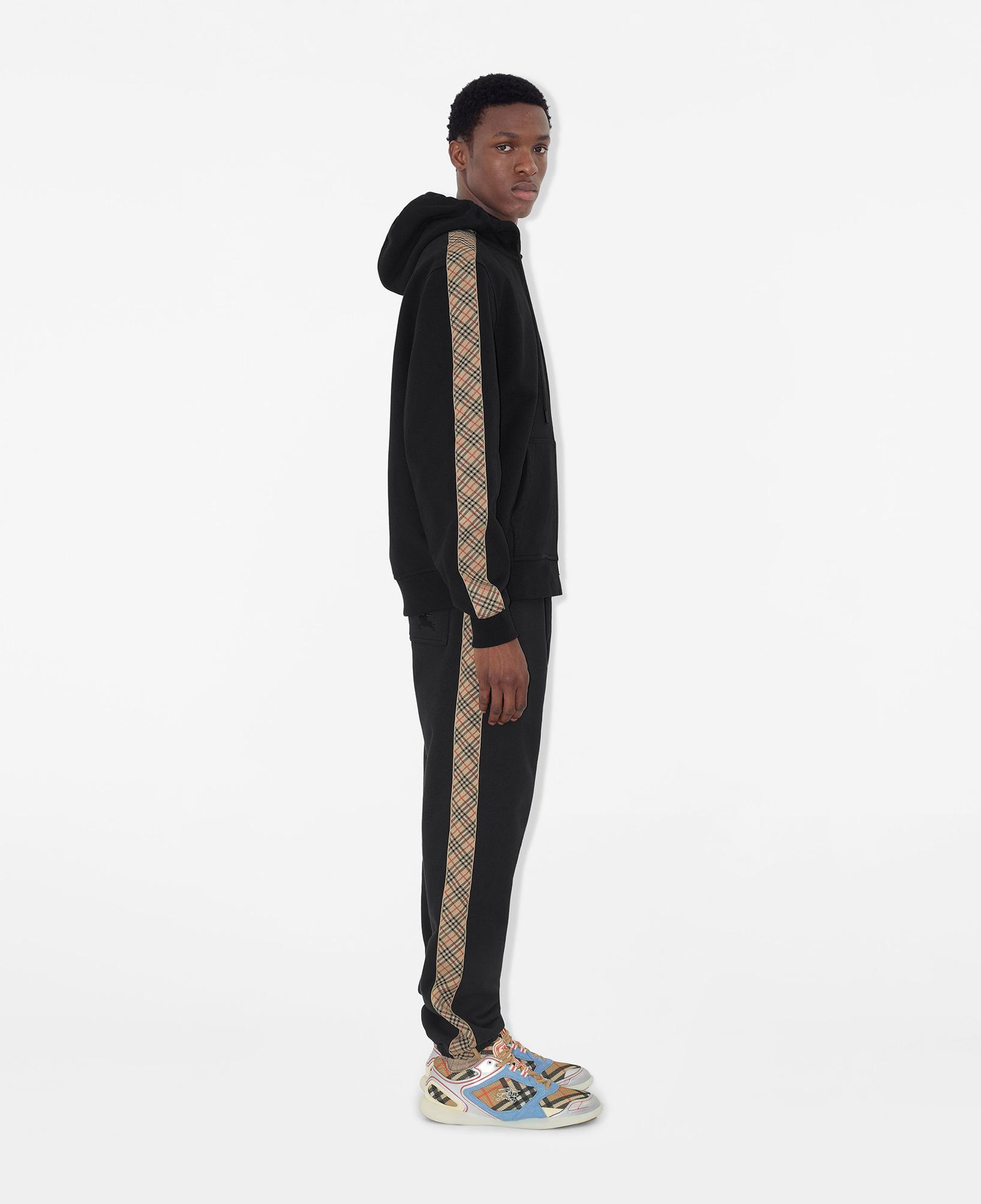 Burberry Scott Check Trim Cotton Erkek Siyah Sweatshirt