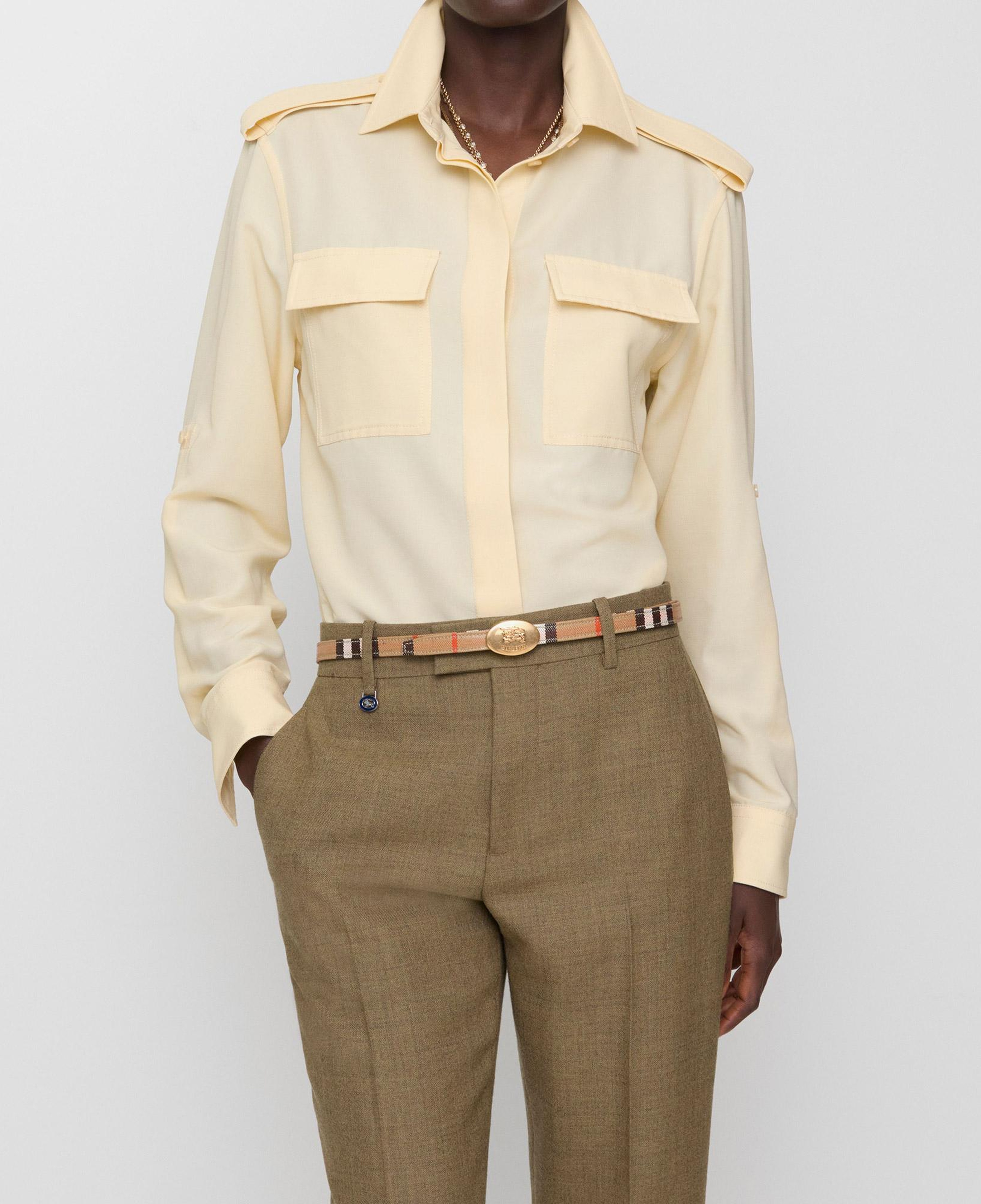 Burberry Thin Reversible Check Knight Stamp Kadın Bej Kemer