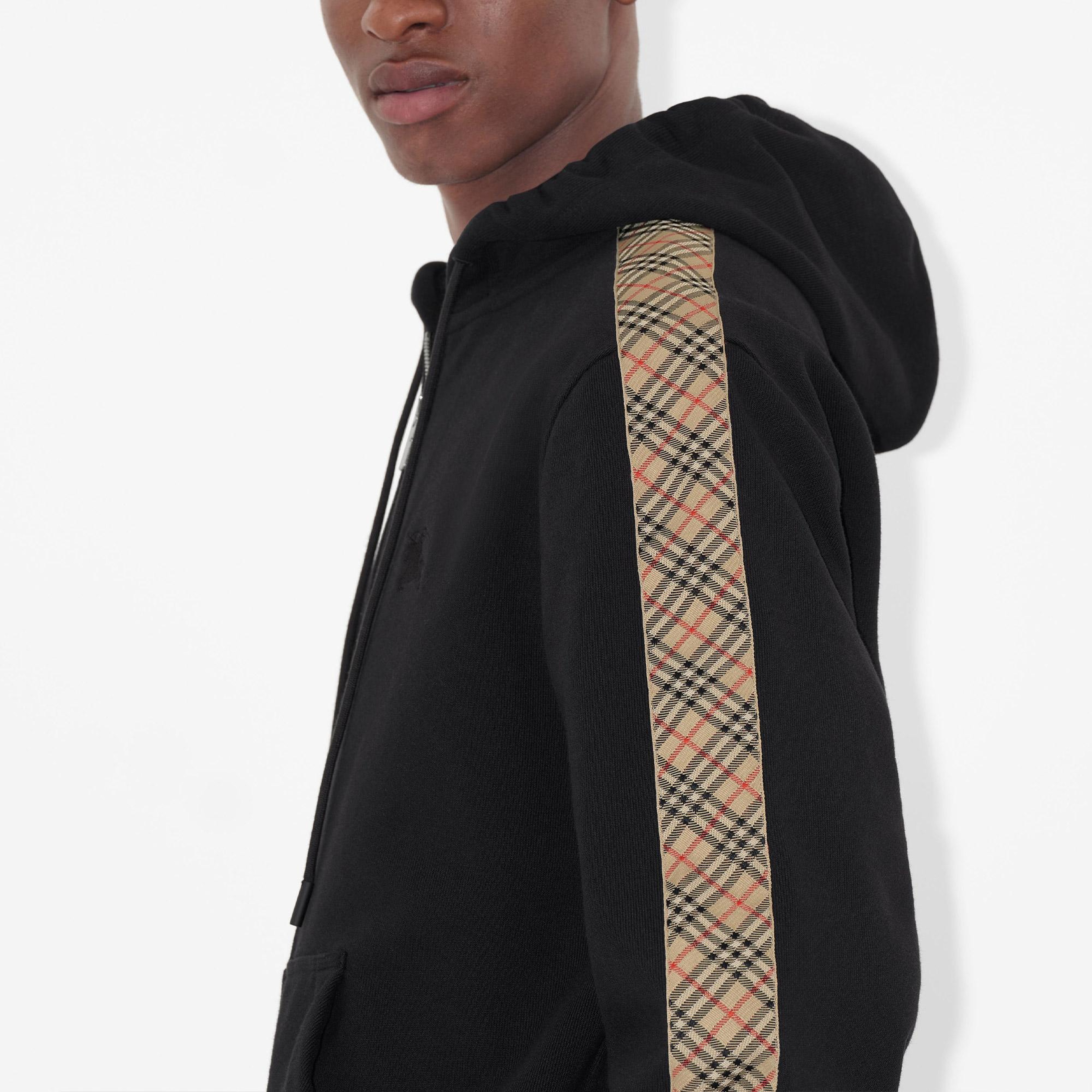 Burberry Scott Check Trim Cotton Erkek Siyah Sweatshirt