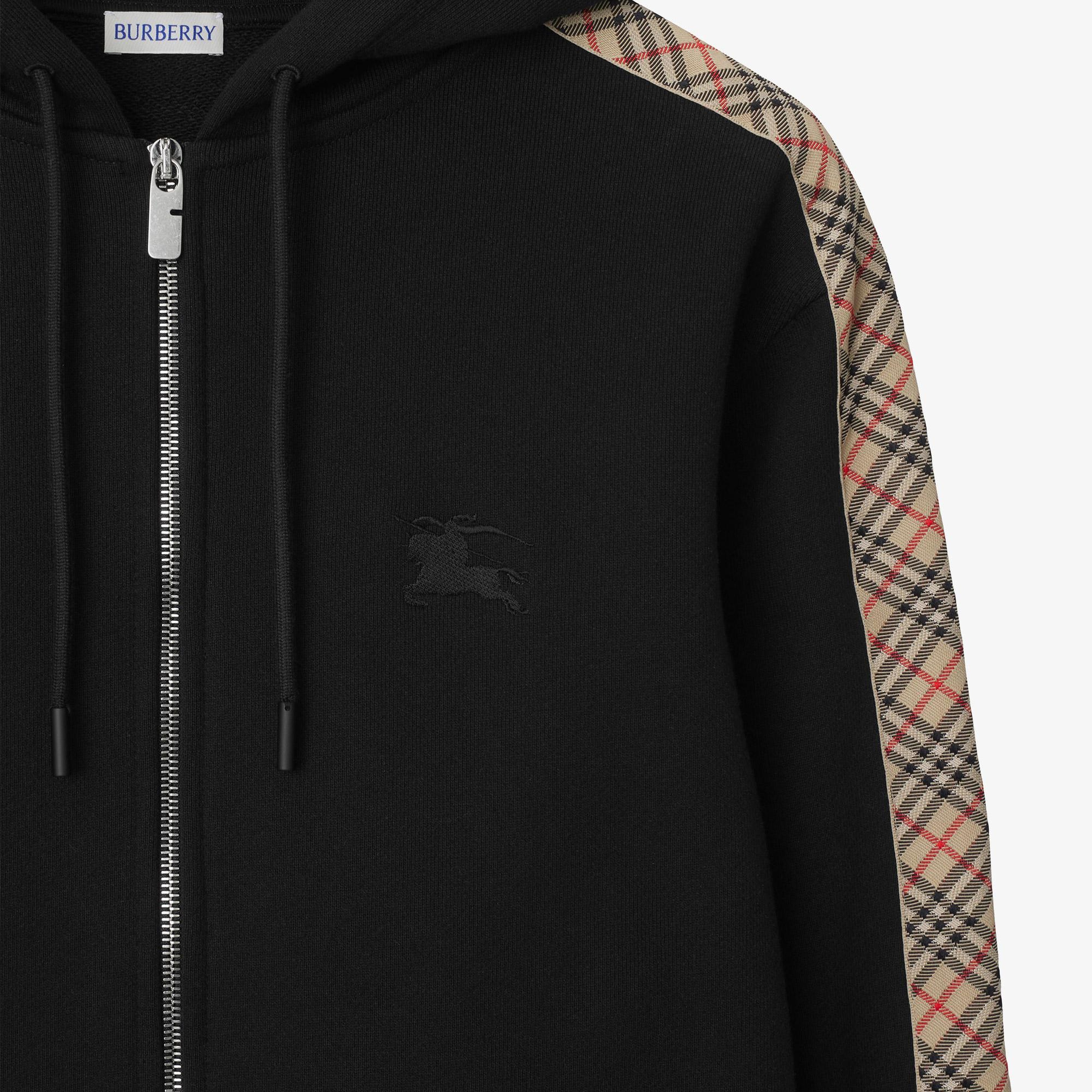 Burberry Scott Check Trim Cotton Erkek Siyah Sweatshirt
