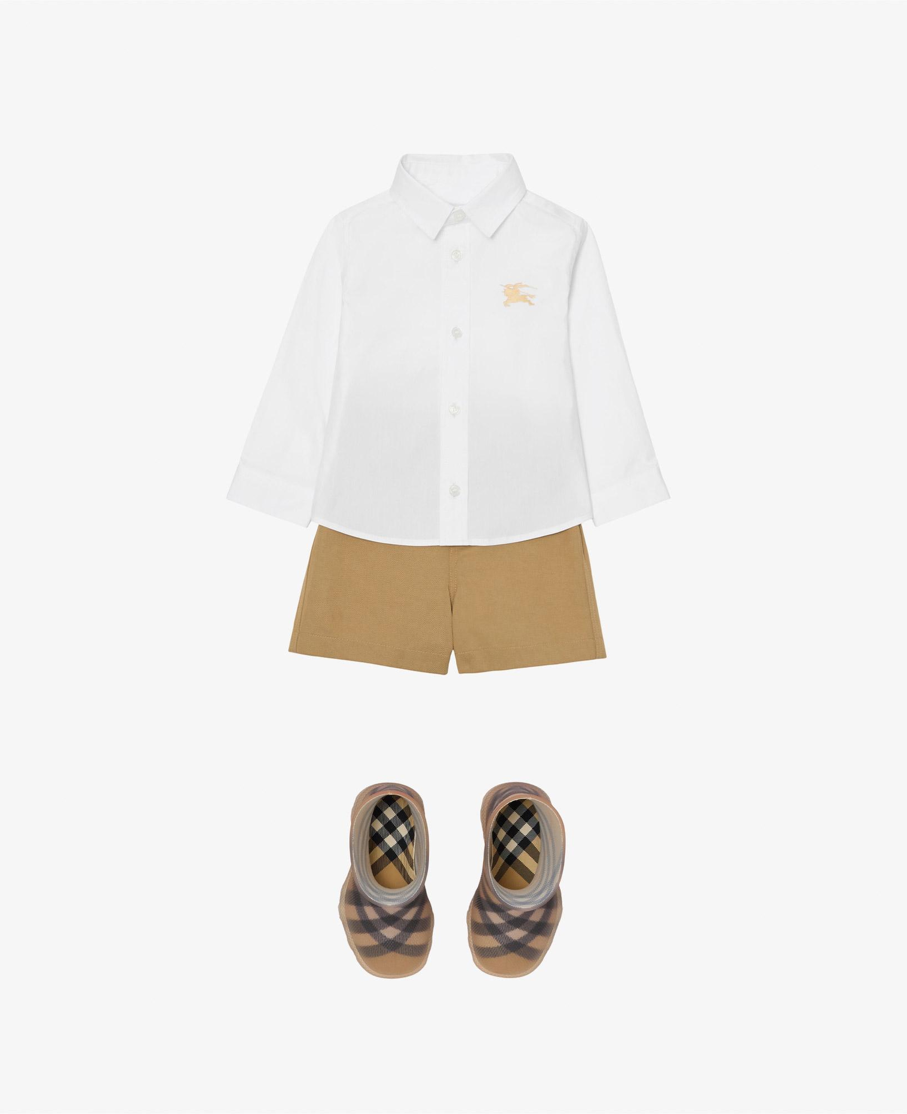 Burberry Owen Stretch Cotton Çocuk Beyaz Gömlek