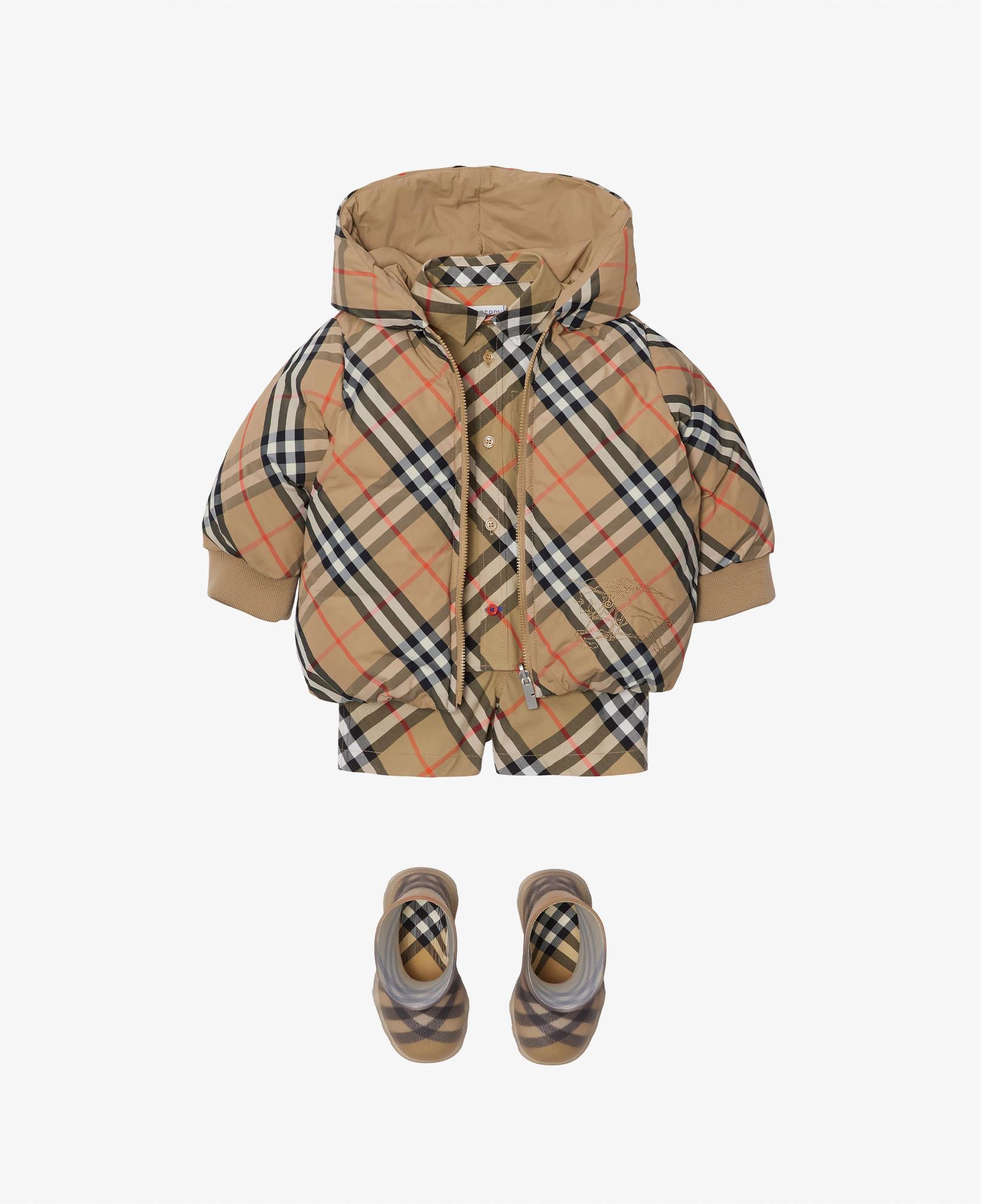Burberry Axel Reversible Check Nylon Puffer Çocuk Bej Mont