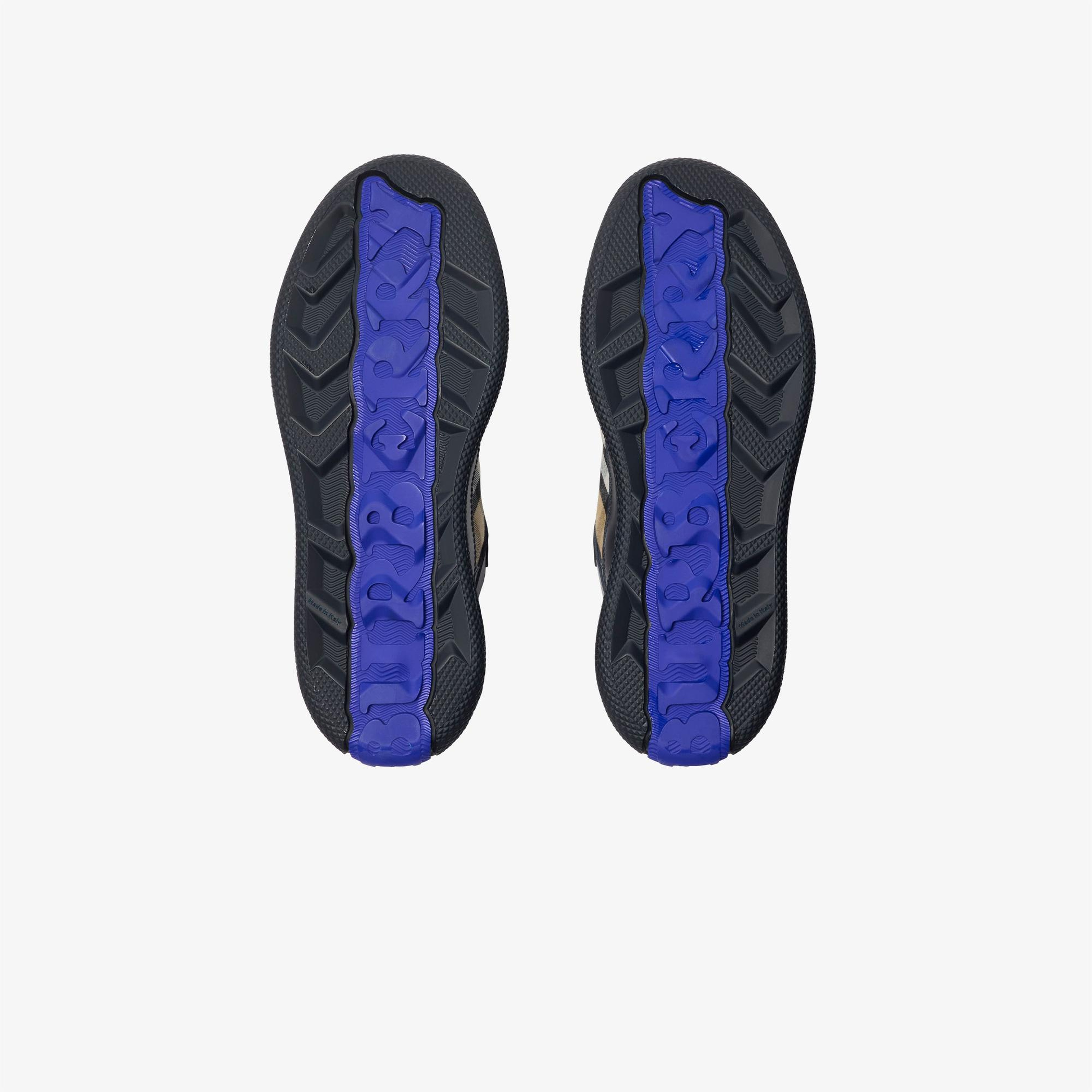 Burberry Mix Leather And Check Terrace Erkek Lacivert Sneaker