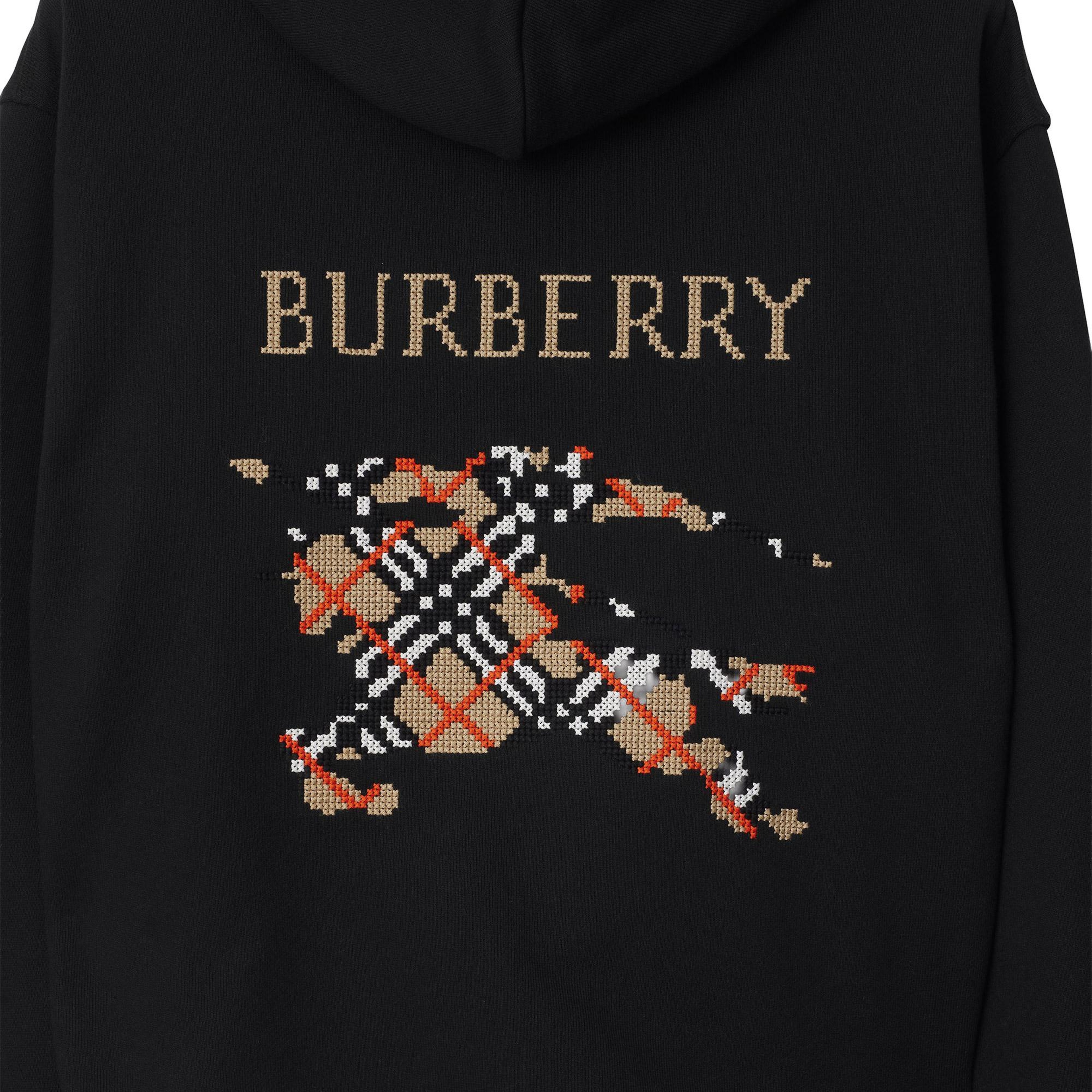 Burberry Reilly Cross Stitch Cotton Erkek Siyah Sweatshirt