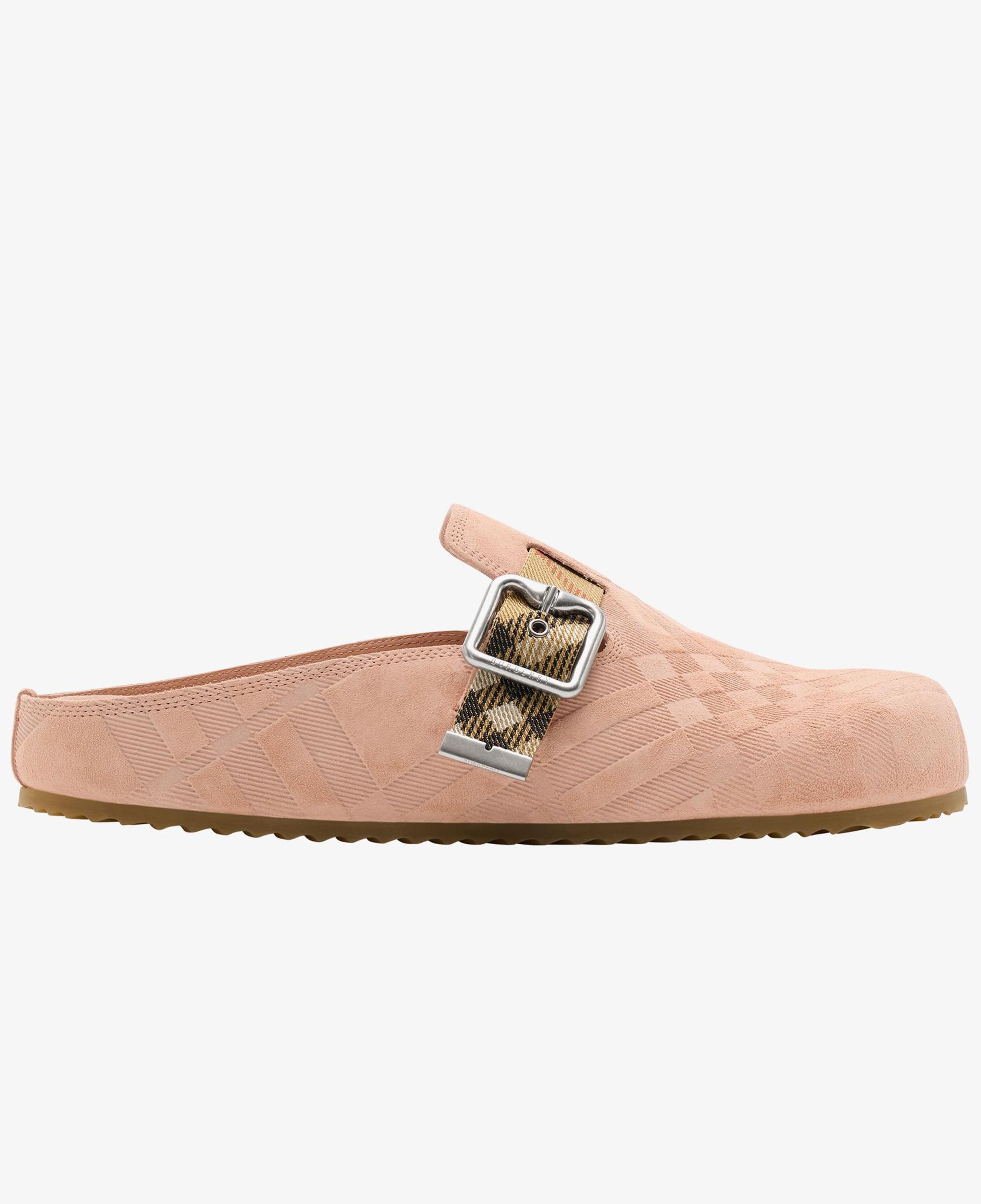 Burberry Check Suede Urchin Clogs Kadın Pembe Terlik