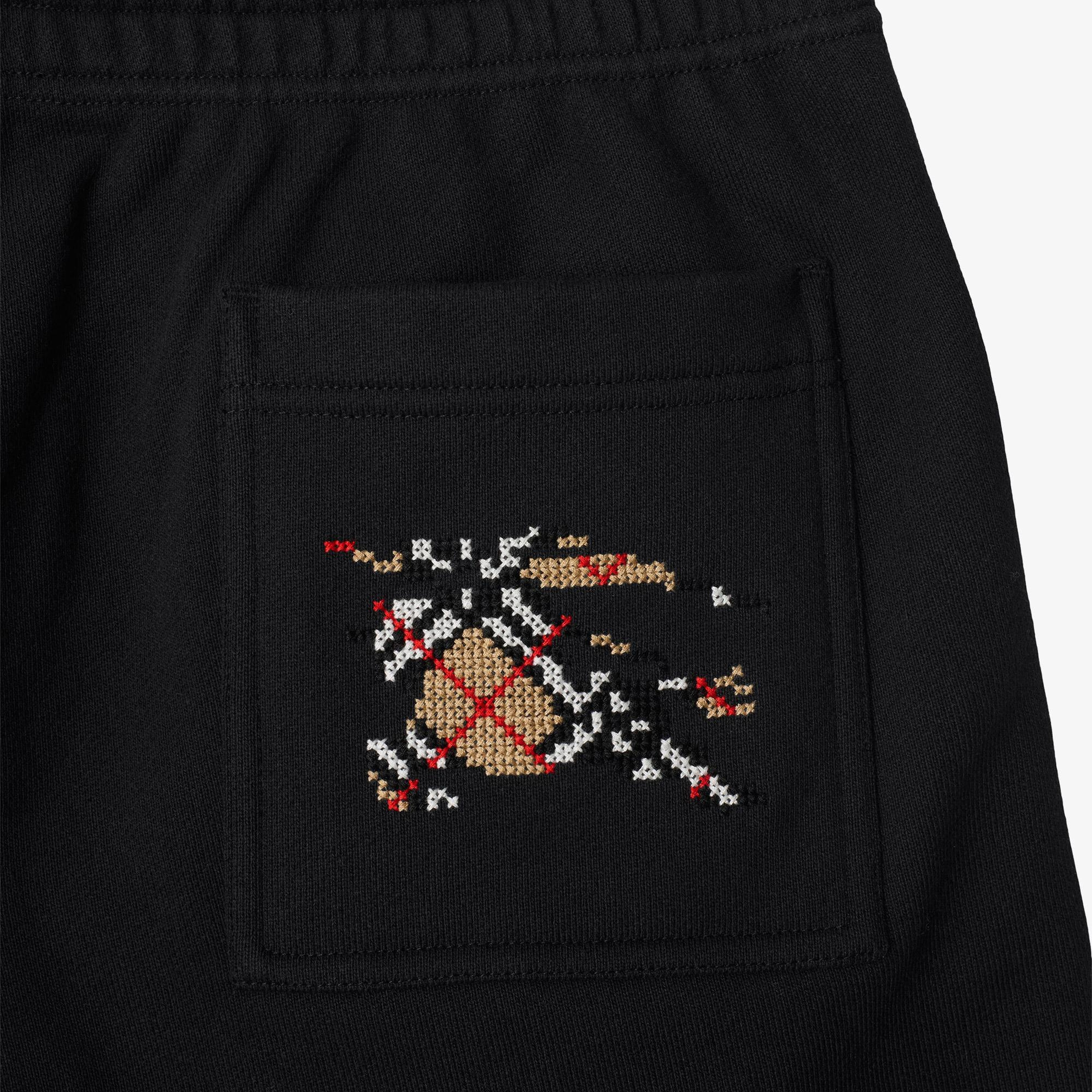 Burberry Rick Cross Stitch Cotton Erkek Siyah Şort