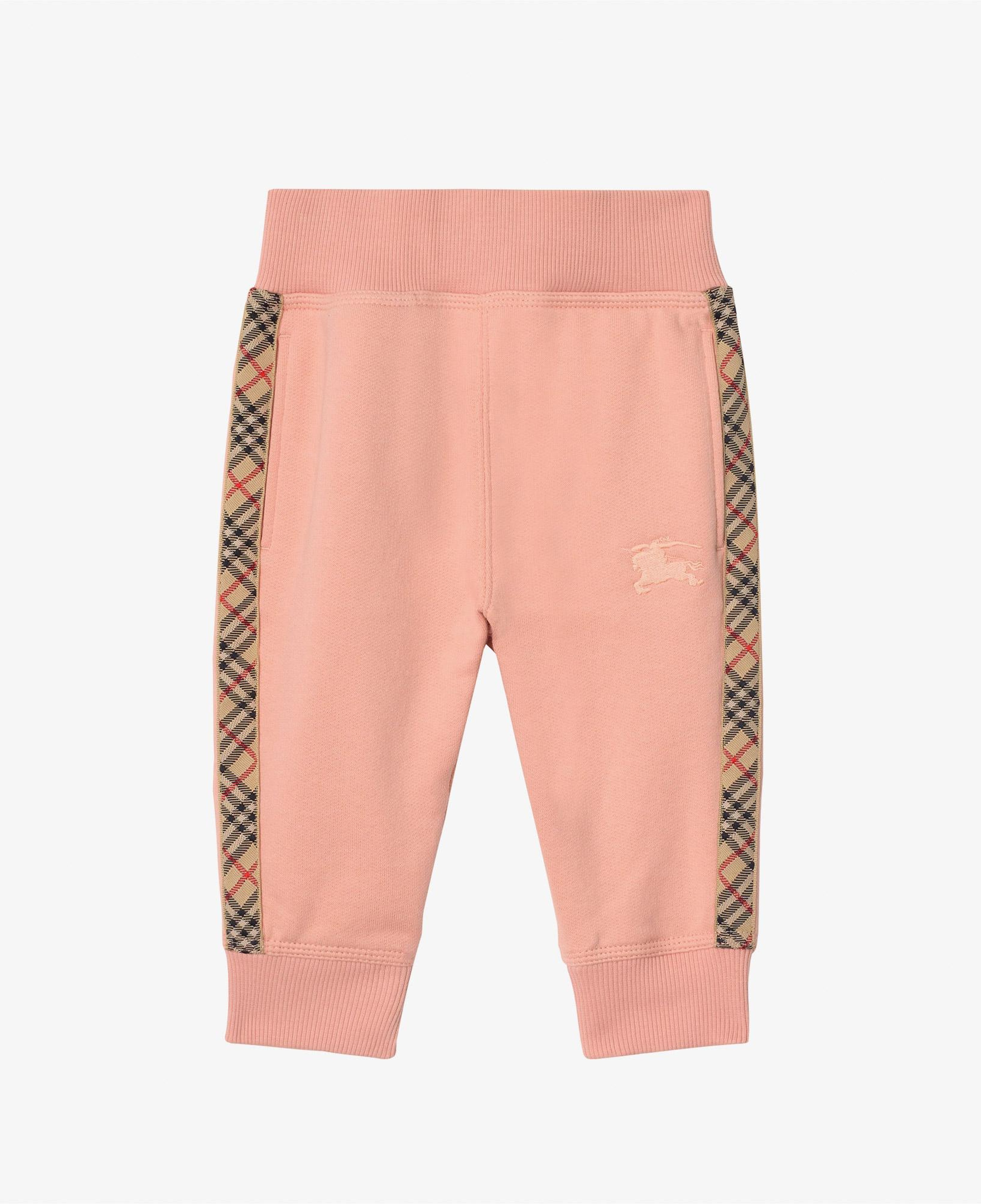 Burberry Jackson Check Trim Cotton Çocuk Pembe Eşofman Altı