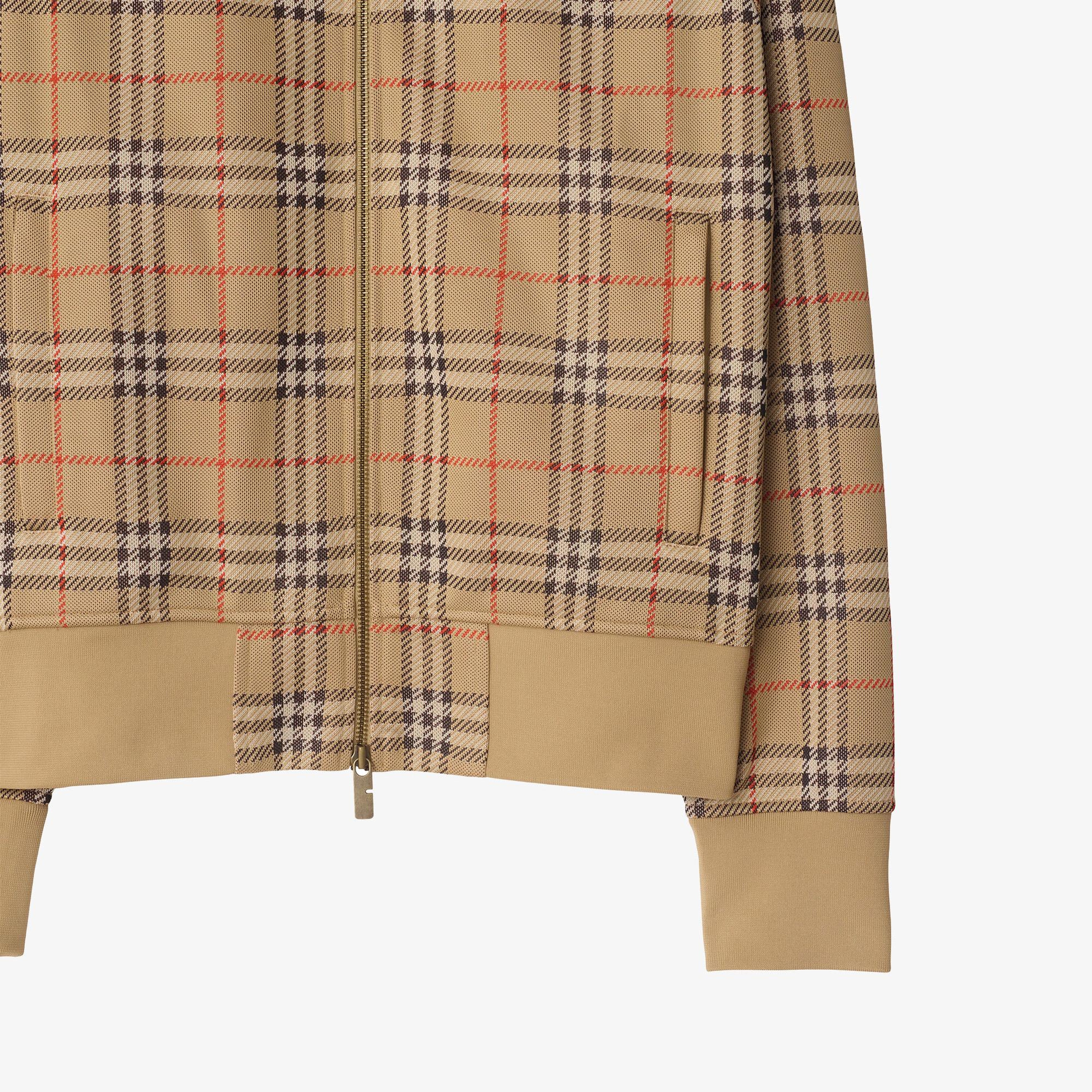 Burberry Check Track Erkek Bej Sweatshirt