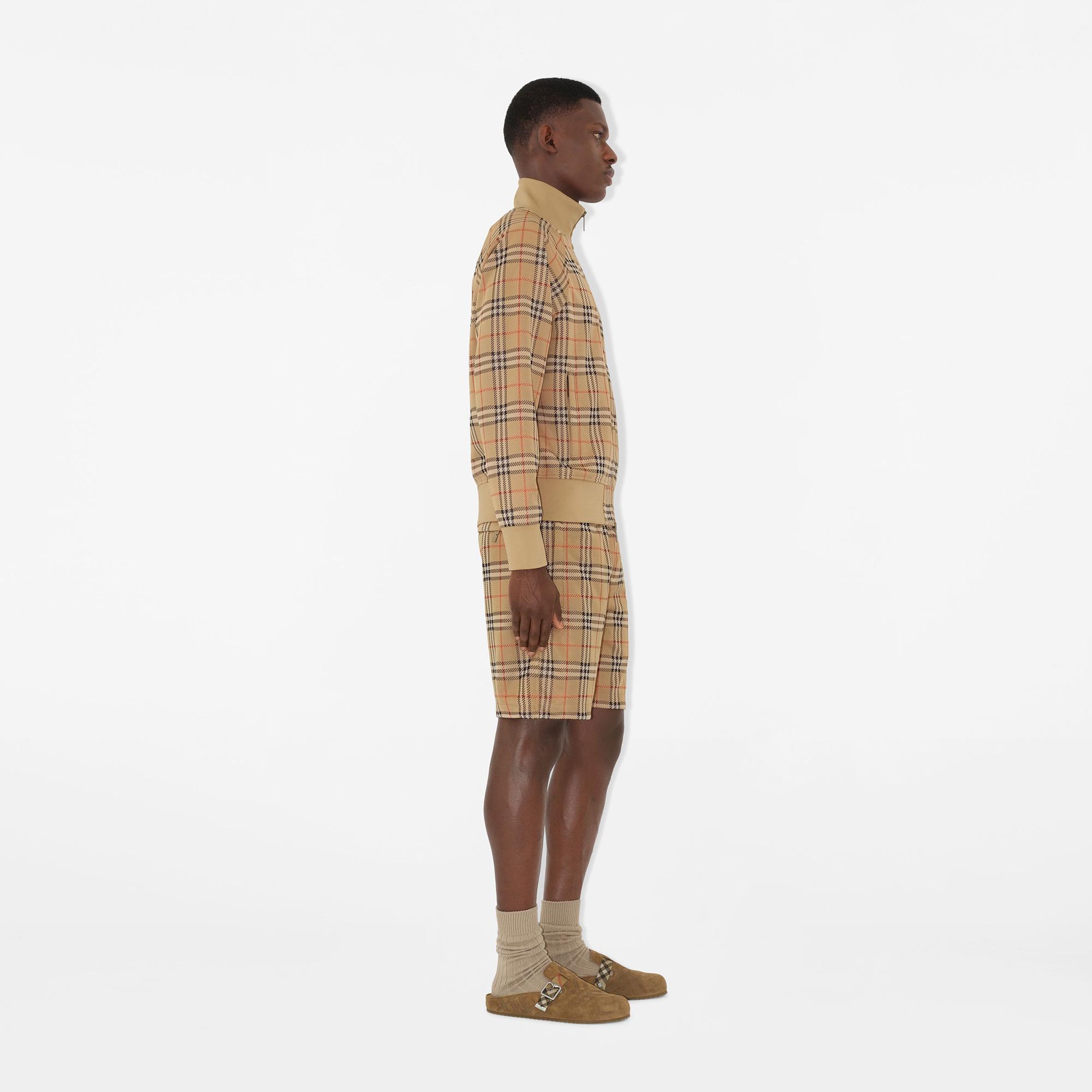 Burberry Check Track Erkek Bej Sweatshirt