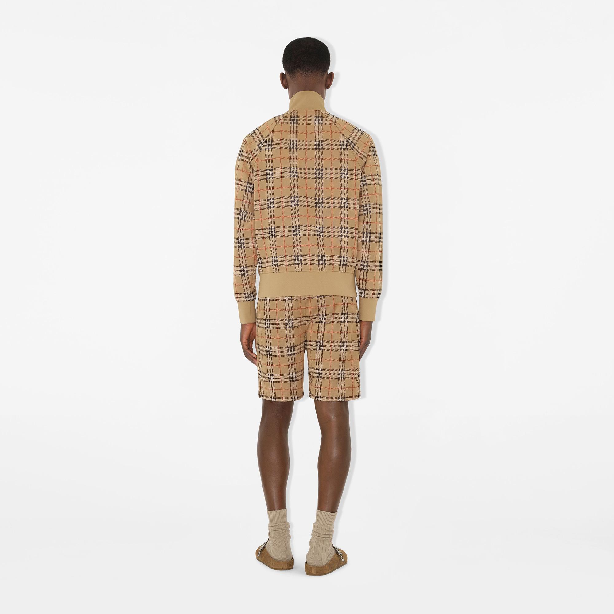 Burberry Check Track Erkek Bej Sweatshirt
