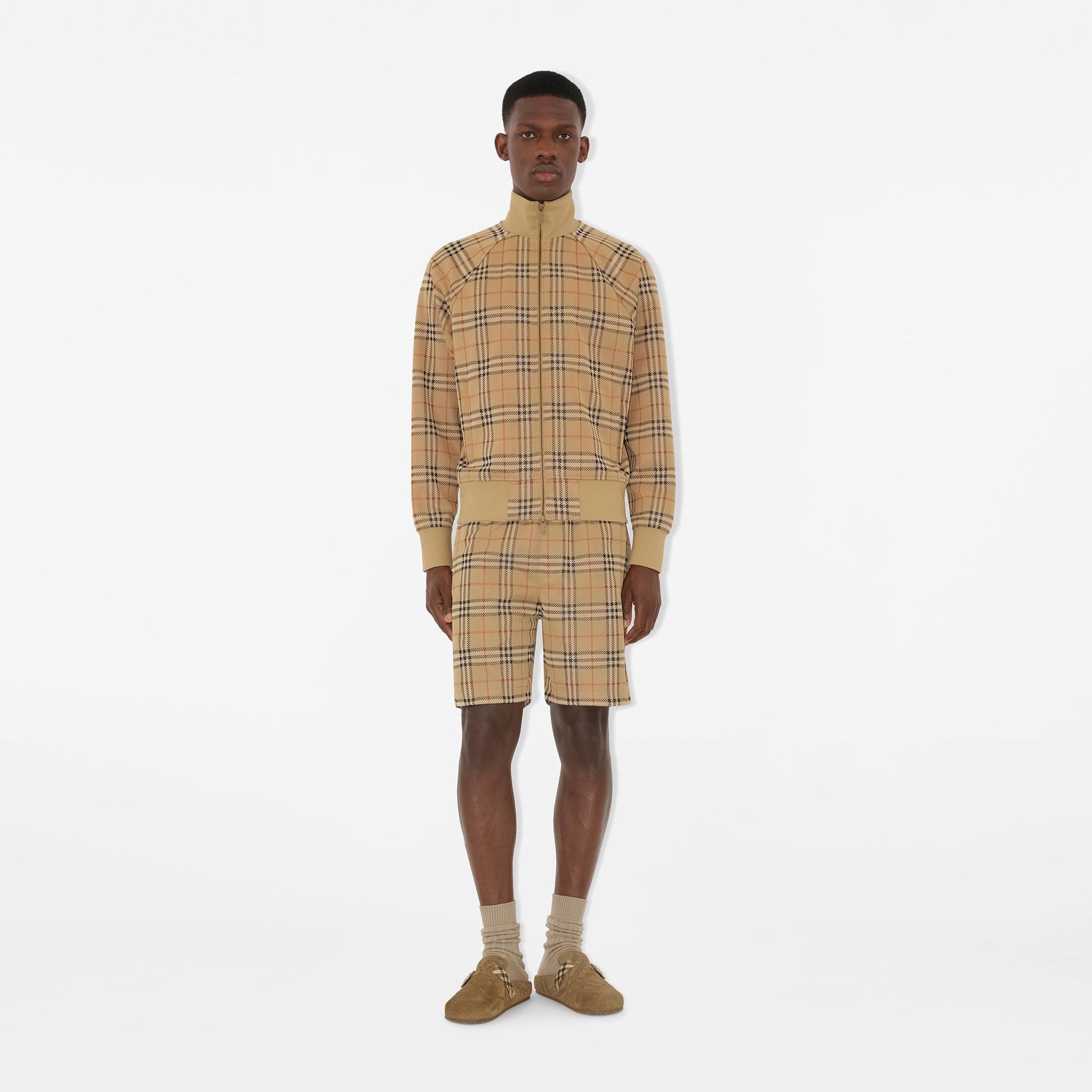 Burberry Check Track Erkek Bej Sweatshirt