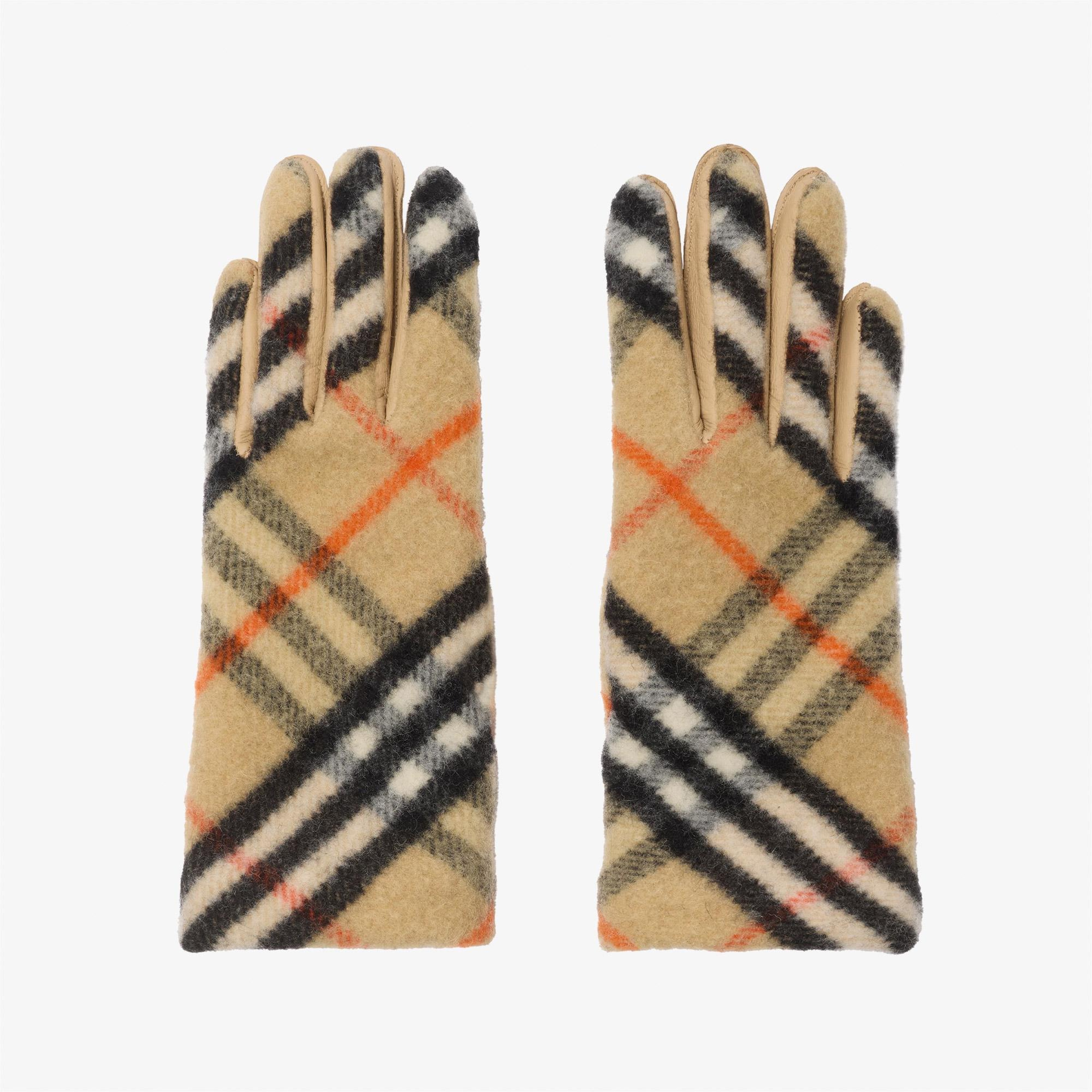 Burberry Bias Wool Kadın Bej Eldiven