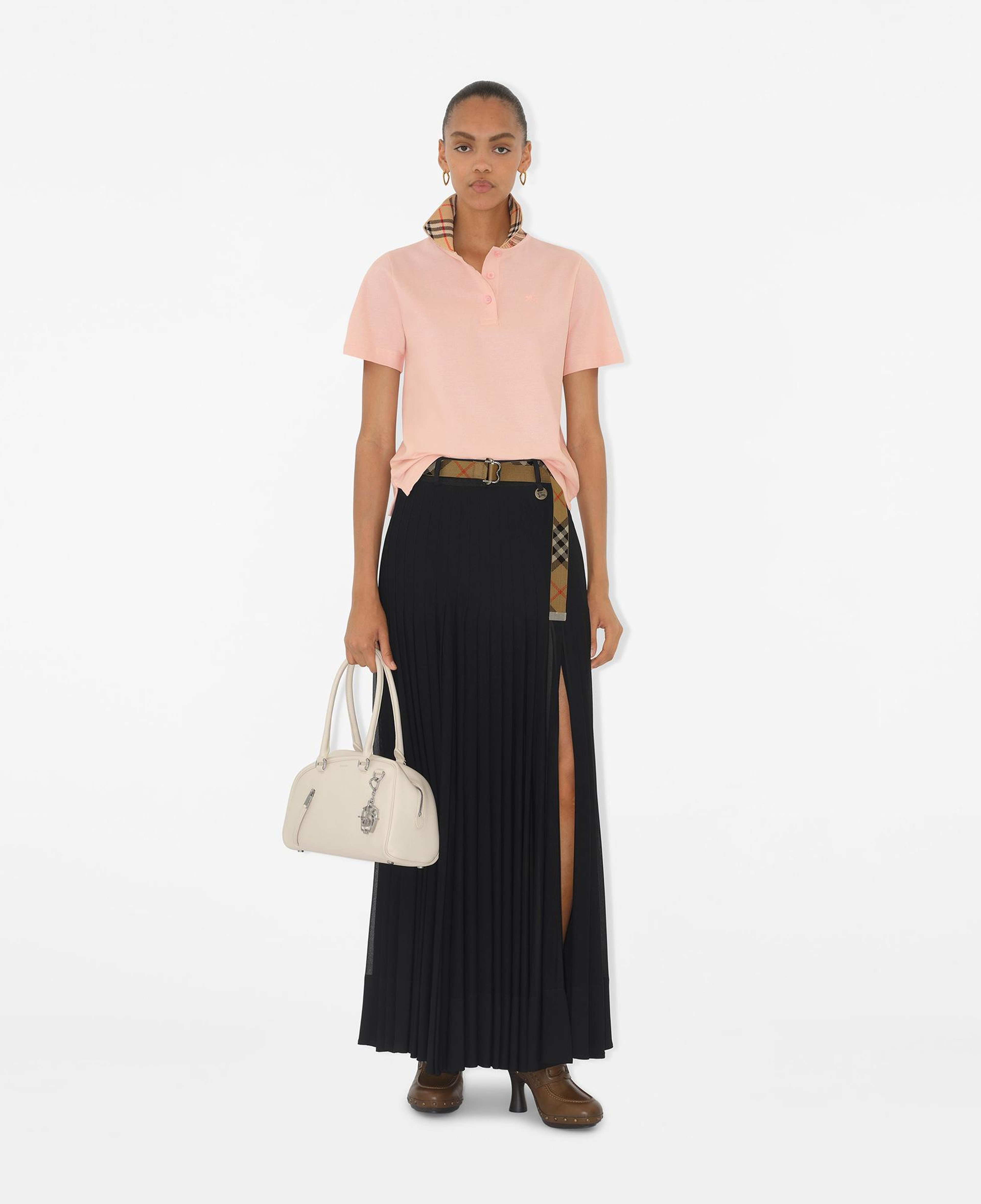 Burberry Check Collar Cotton Kadın Pembe Polo