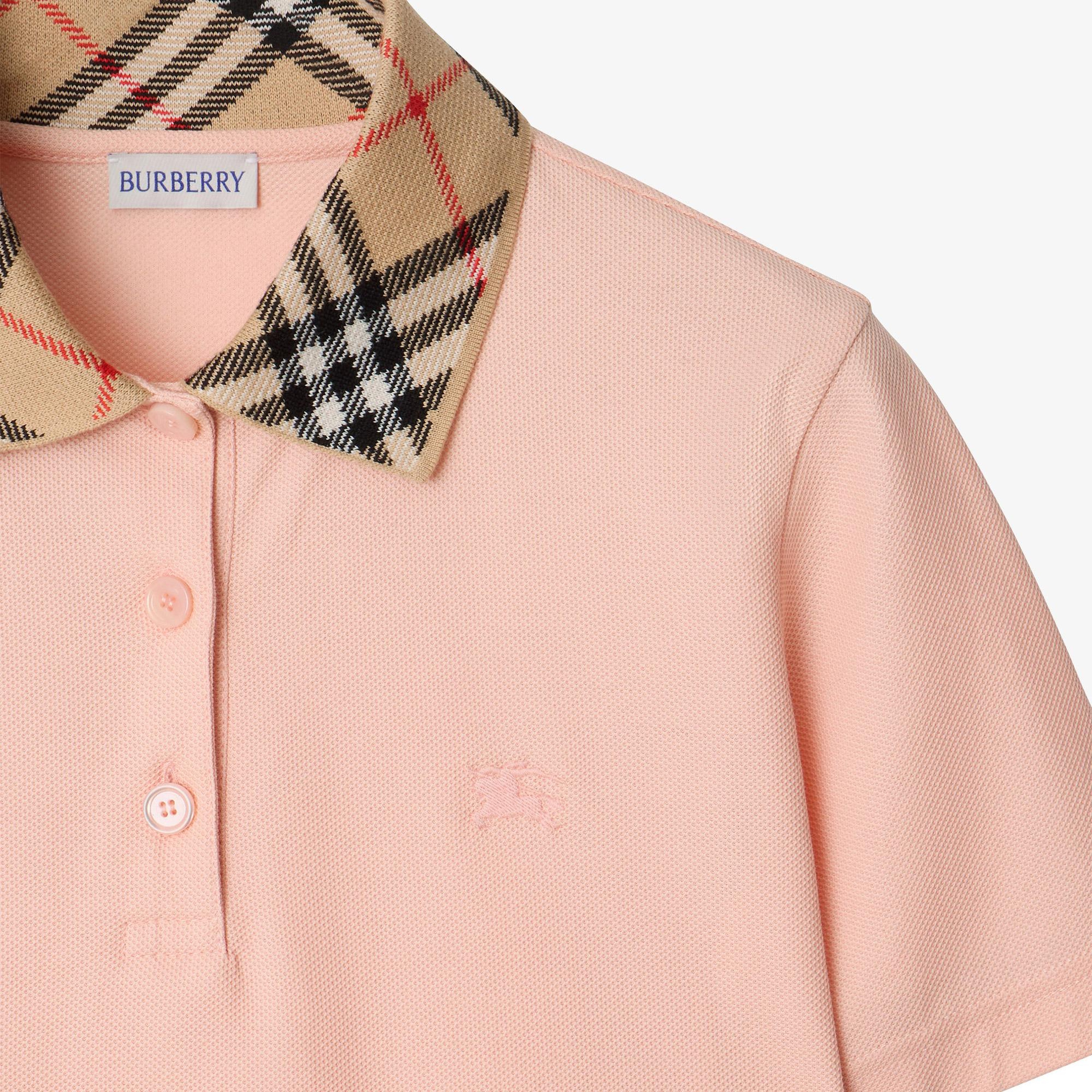 Burberry Check Collar Cotton Kadın Pembe Polo