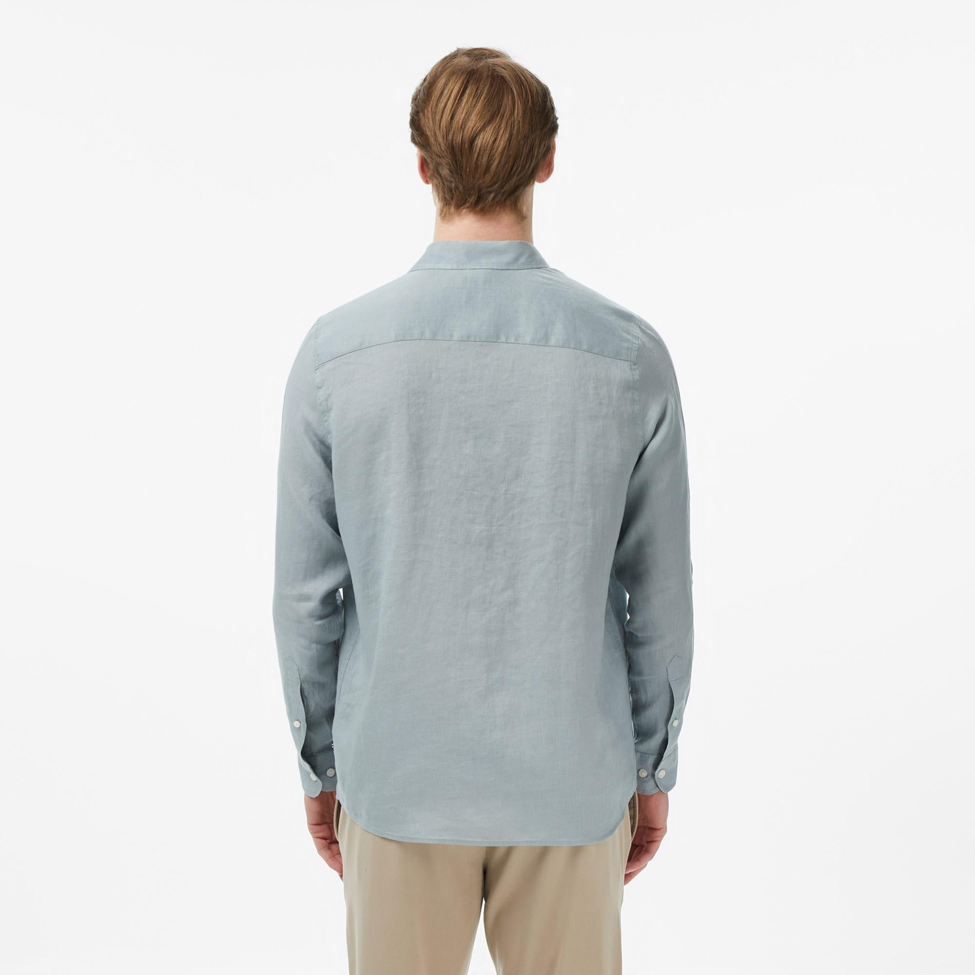 Nautica Erkek Yeşil Regular Fit Keten Gömlek