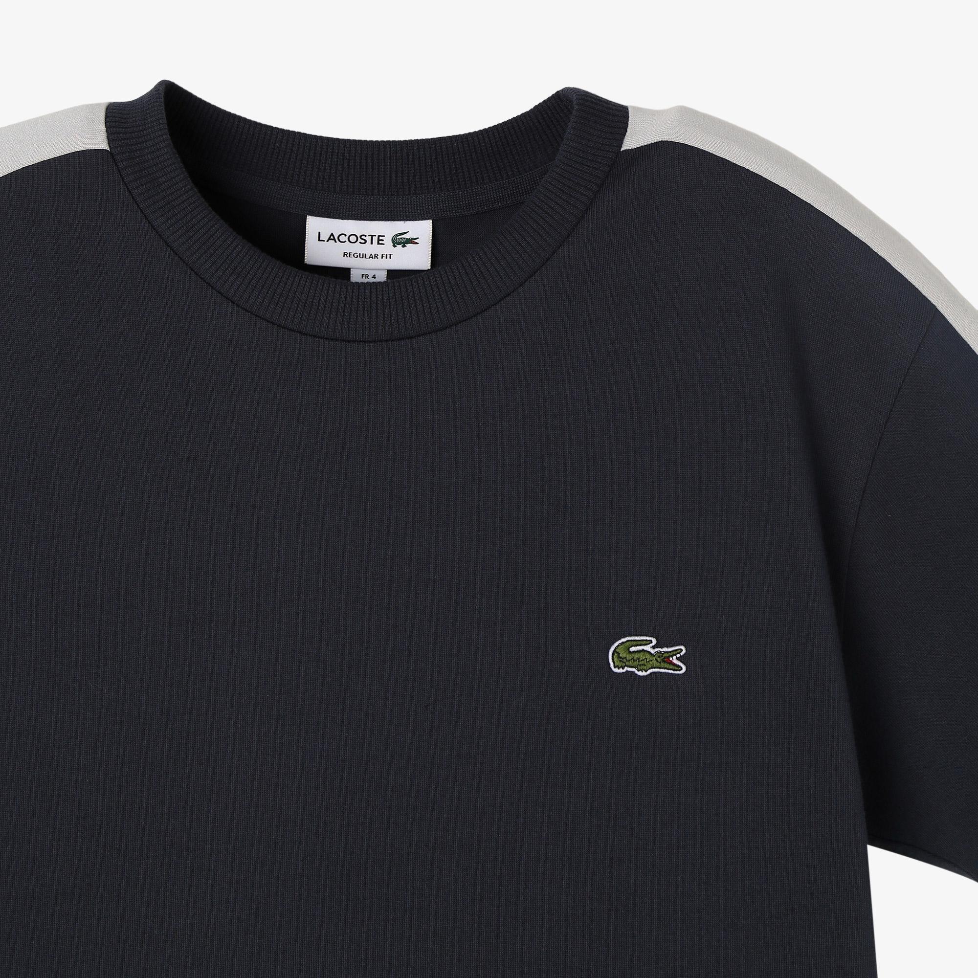 Lacoste Erkek Regular Fit Bisiklet Yaka Renk Bloklu Koyu Gri T-Shirt