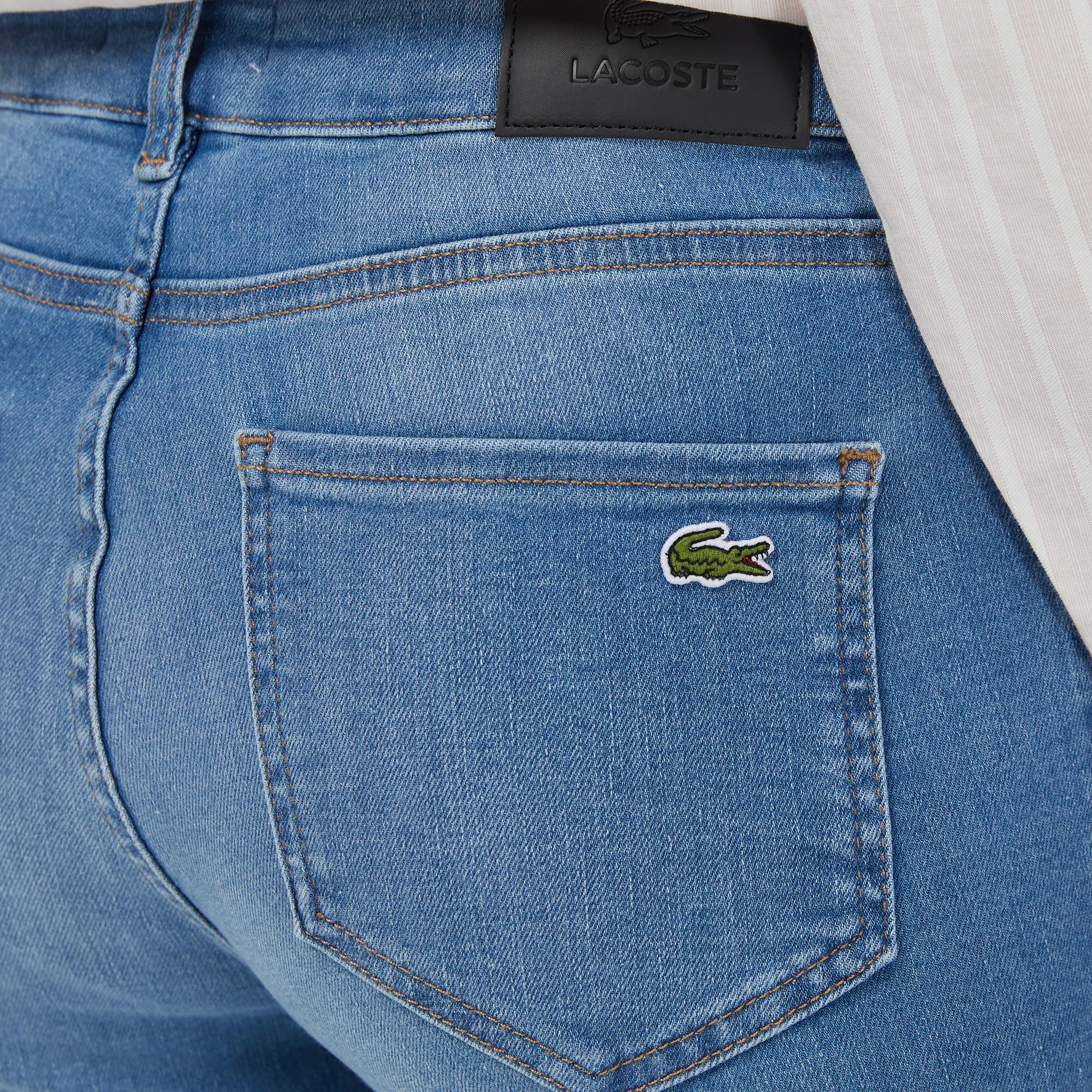 Lacoste Kadın Slim Fit Mavi Jean Pantolon