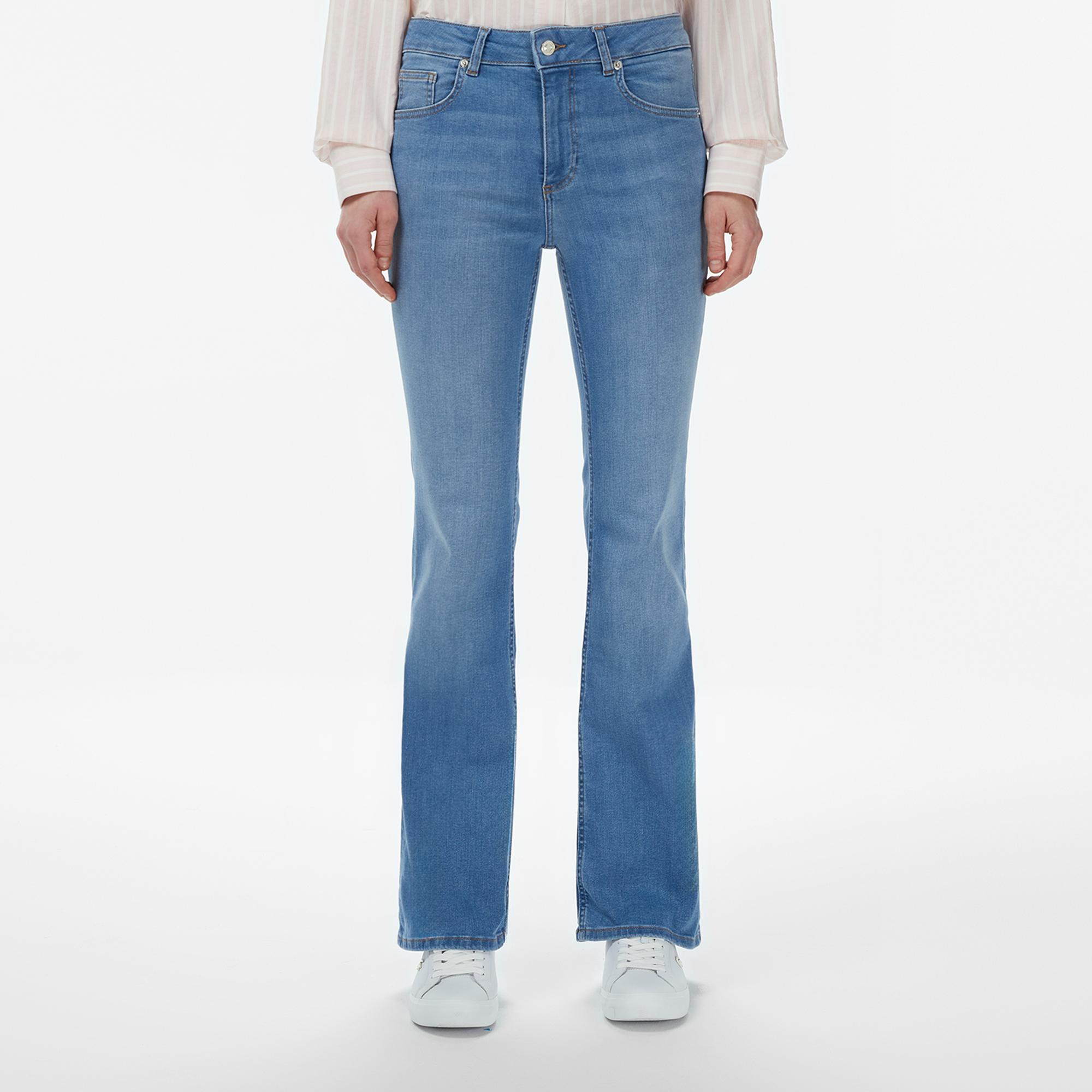 Lacoste Kadın Slim Fit Mavi Jean Pantolon