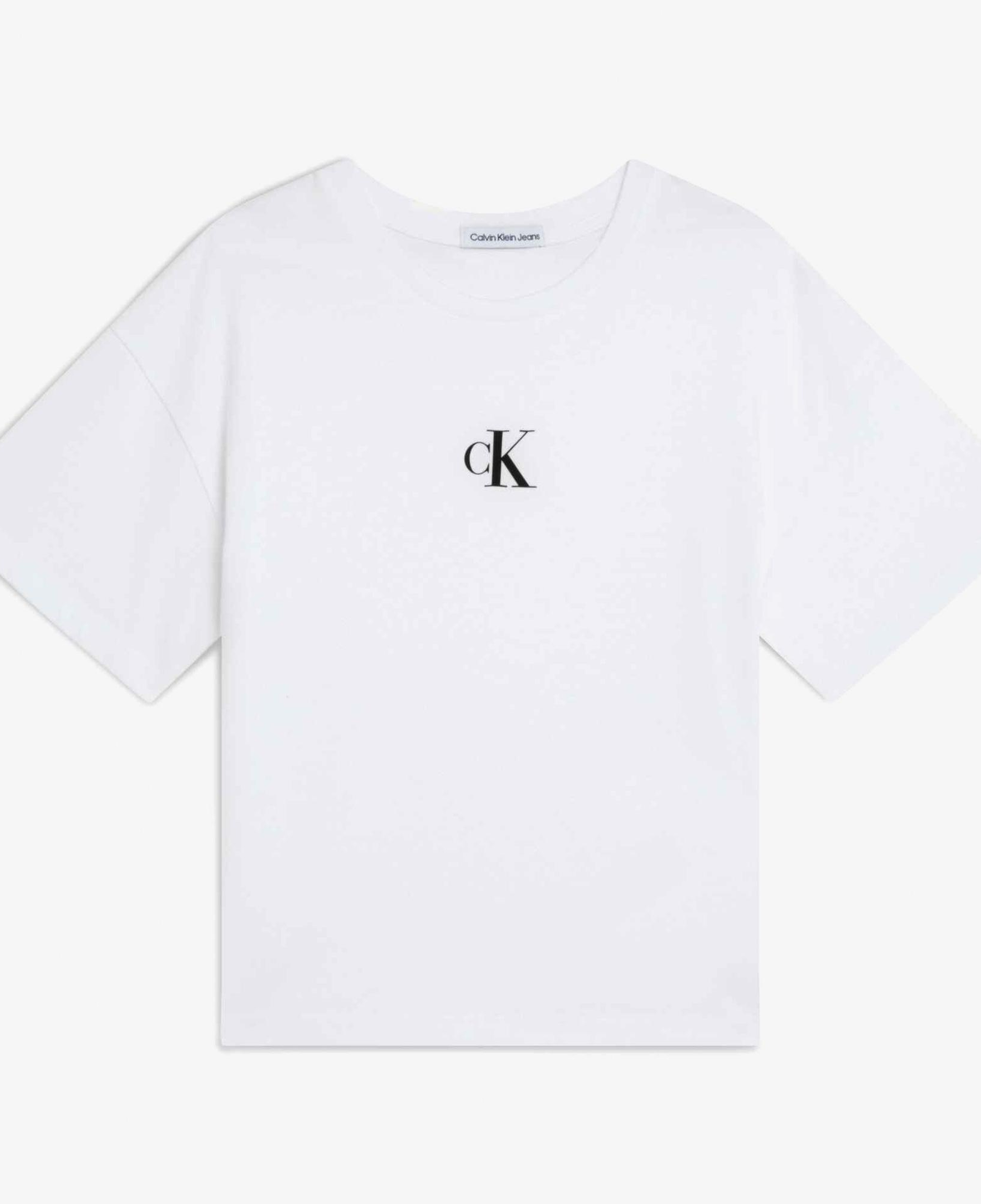 Calvin Klein Logo Boxy Beyaz Çocuk T-Shirt