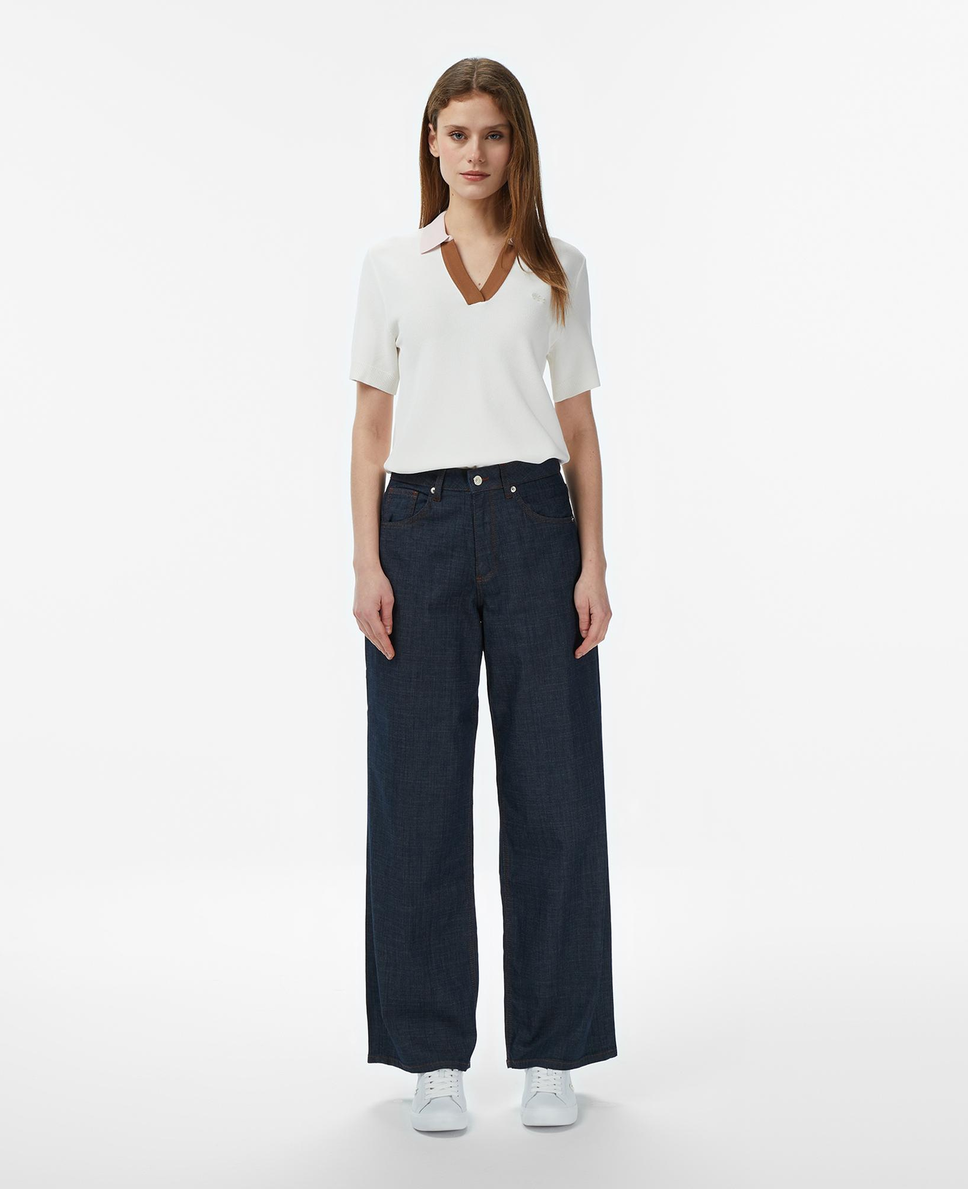 Lacoste Kadın Regular Fit Koyu Mavi Jean Pantolon